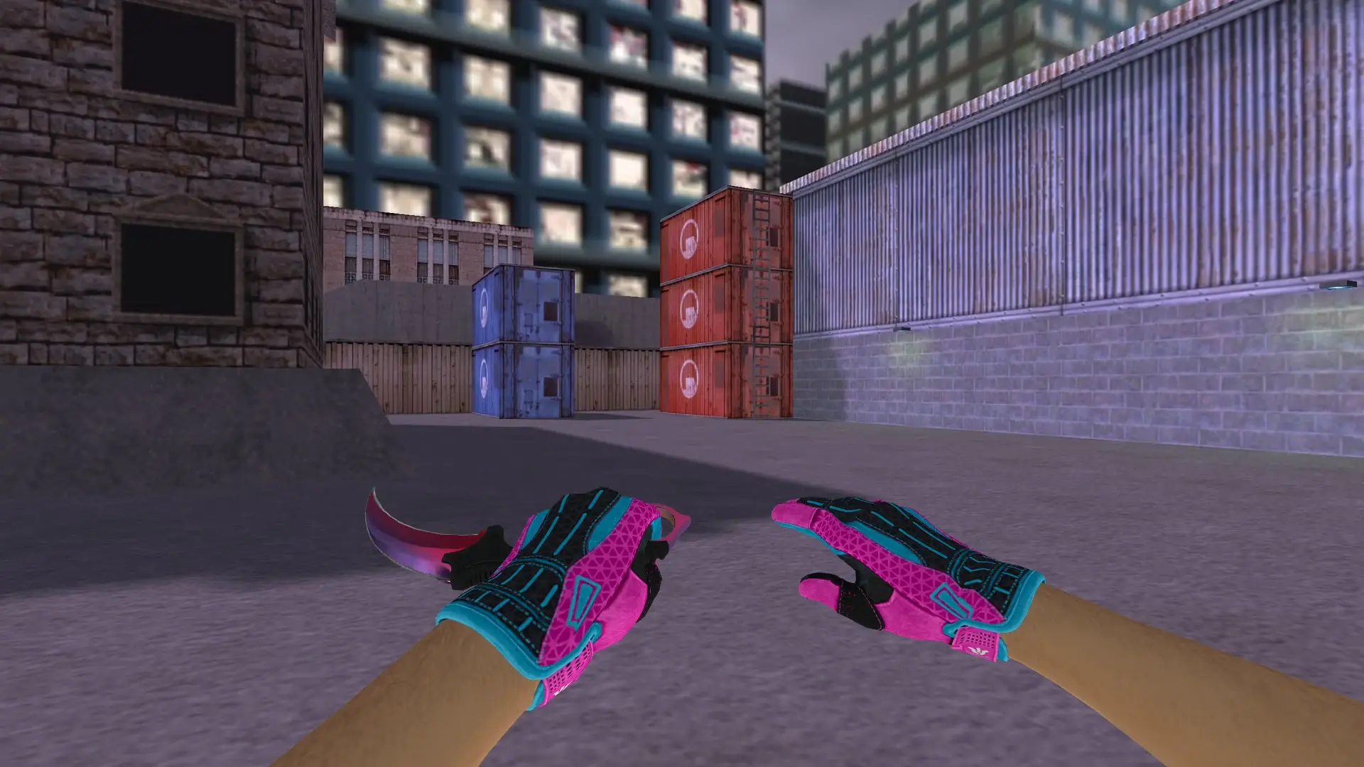 Karambit Fade — Sports Gloves Vice Pack — cs_assault (first person)