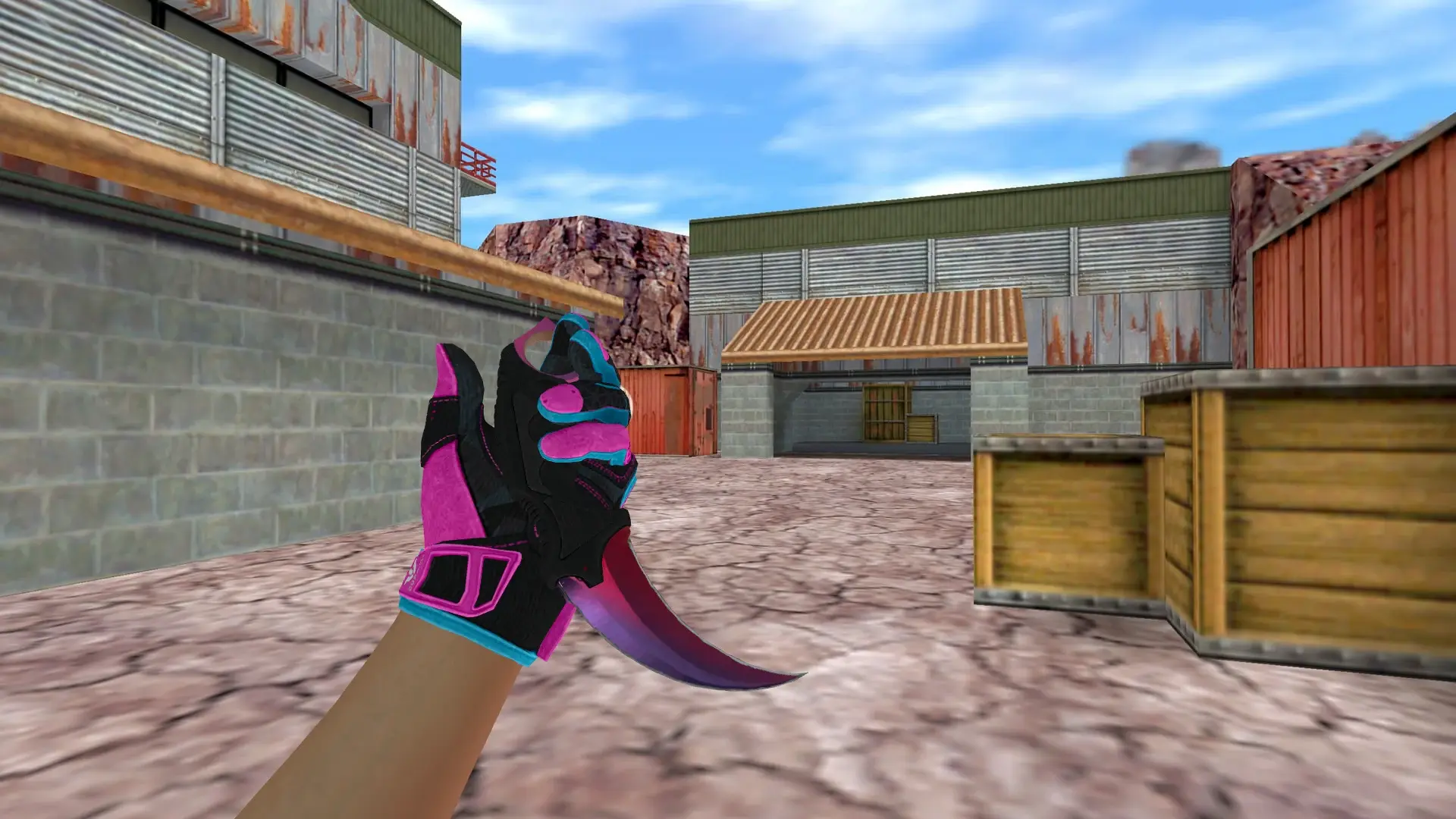 Karambit Fade — Sports Gloves Vice Pack — de_nuke (first person)