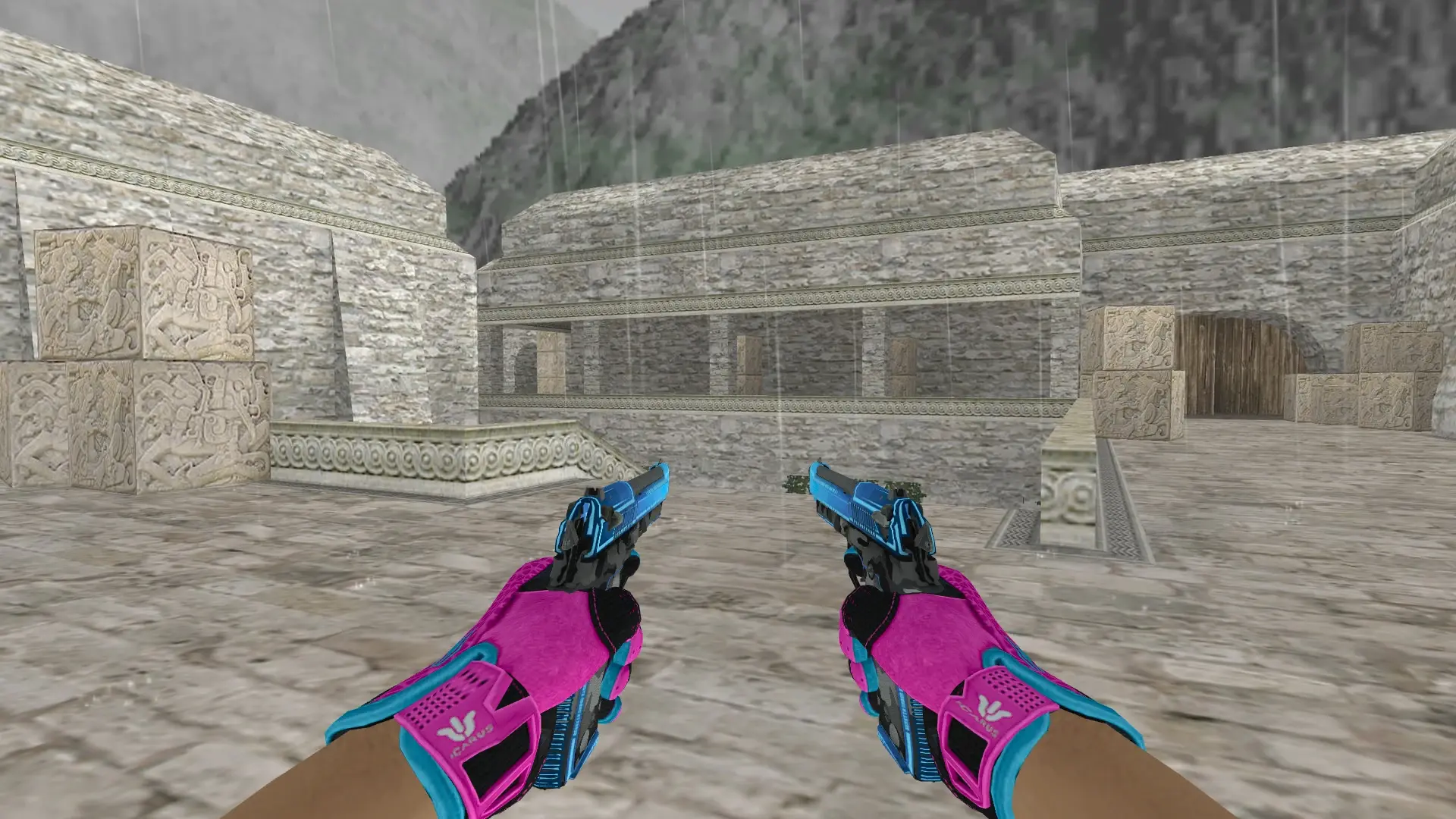 Dual Berettas — Sports Gloves Vice Pack — de_aztec (first person)