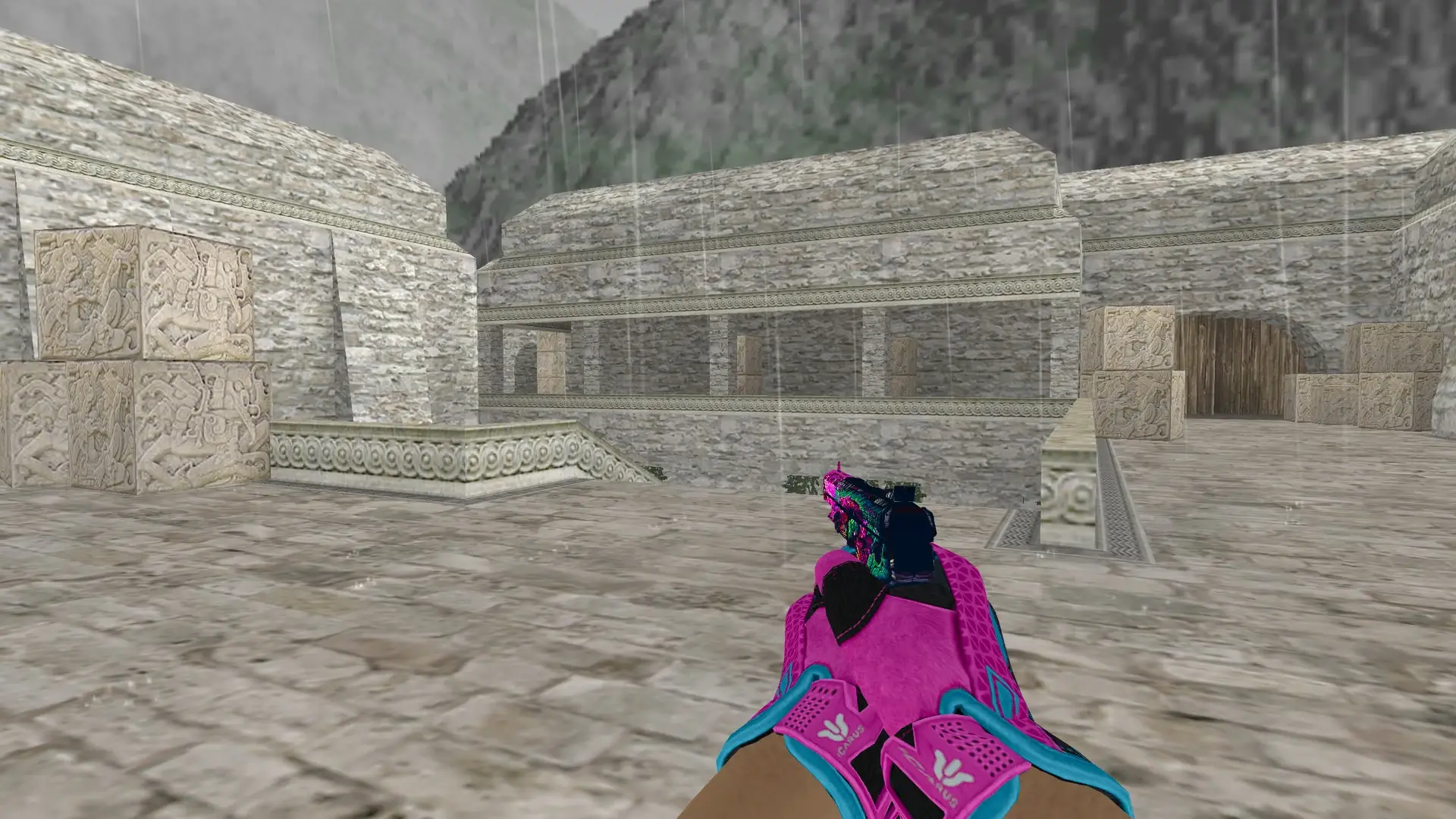 Five-SeveN — Sports Gloves Vice Pack — de_aztec (first person)