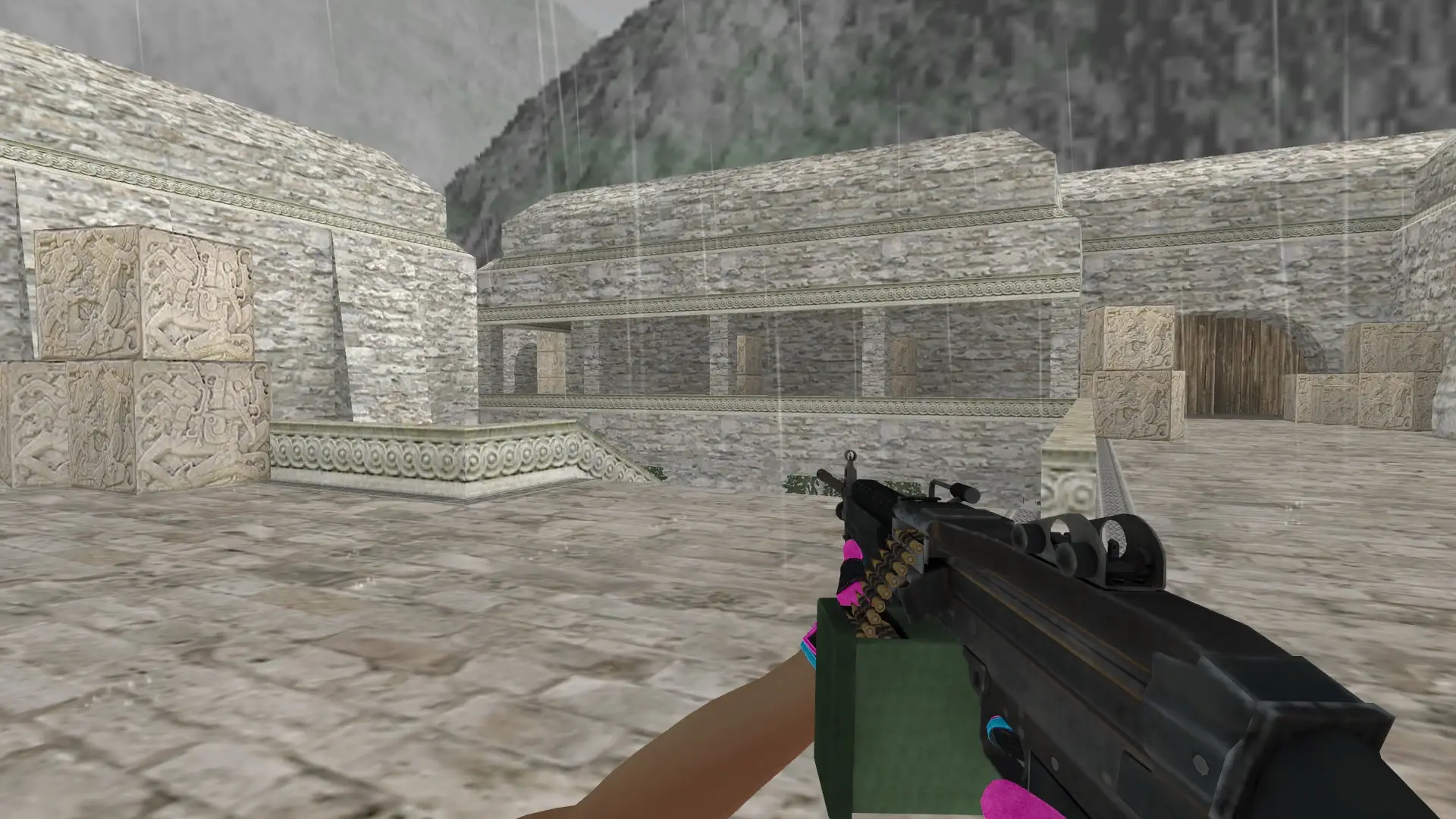 M249 — Sports Gloves Vice Pack — de_aztec (first person)