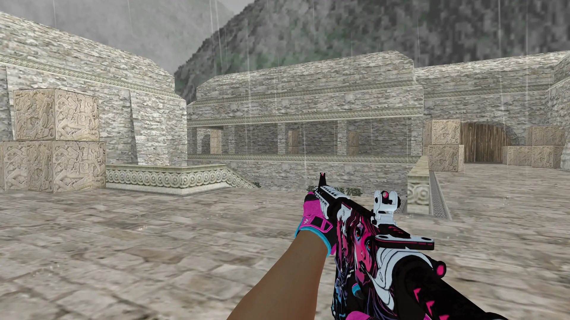 M4A1 — Sports Gloves Vice Pack — de_aztec (first person)
