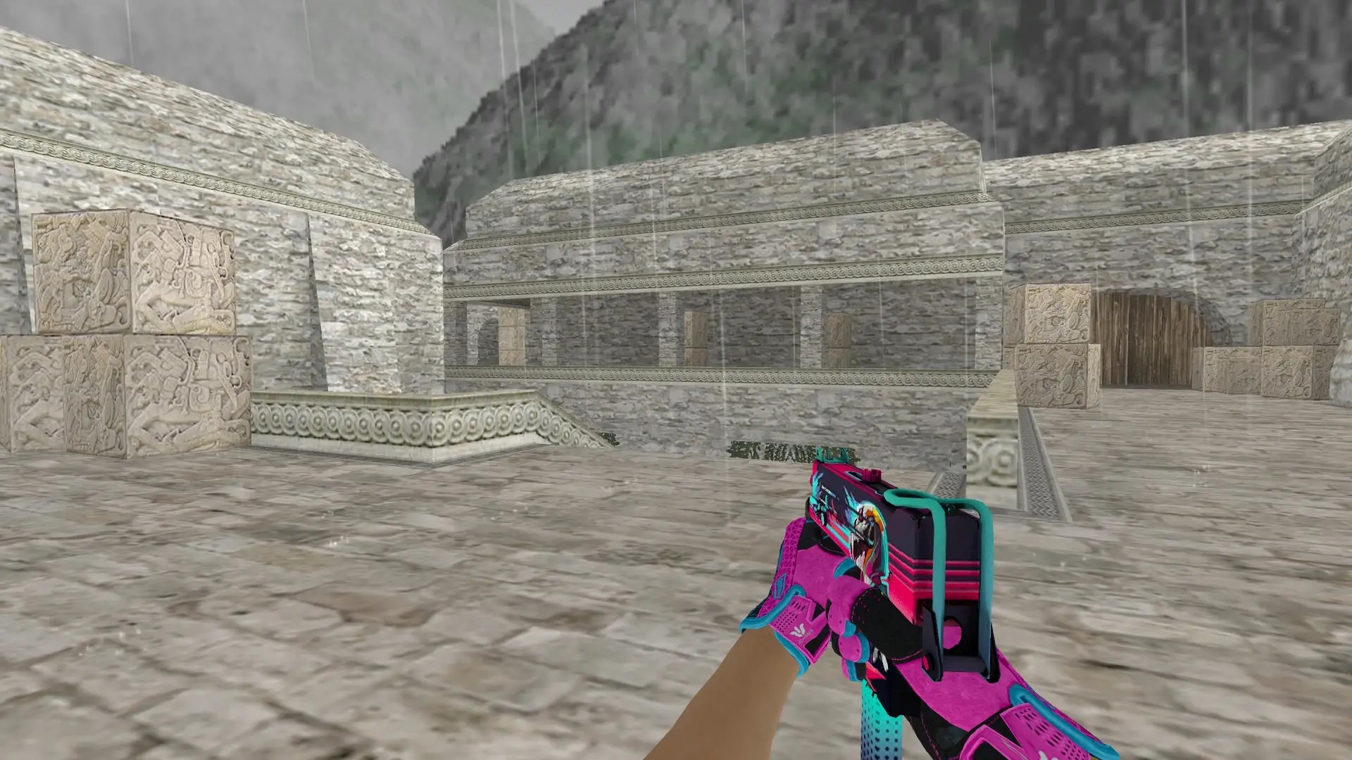 MAC-10 — Sports Gloves Vice Pack — de_aztec (first person)