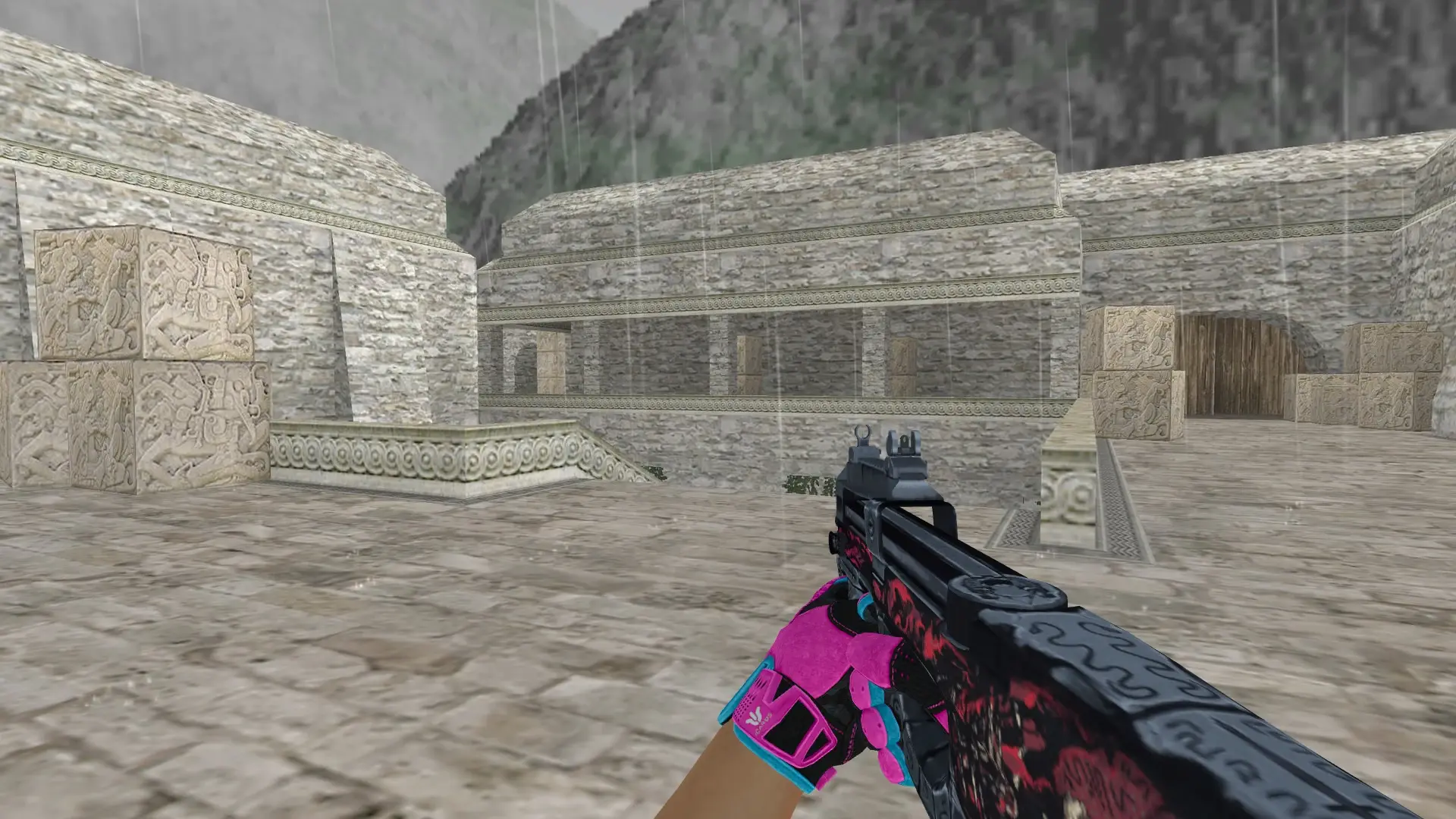 P90 — Sports Gloves Vice Pack — de_aztec (first person)