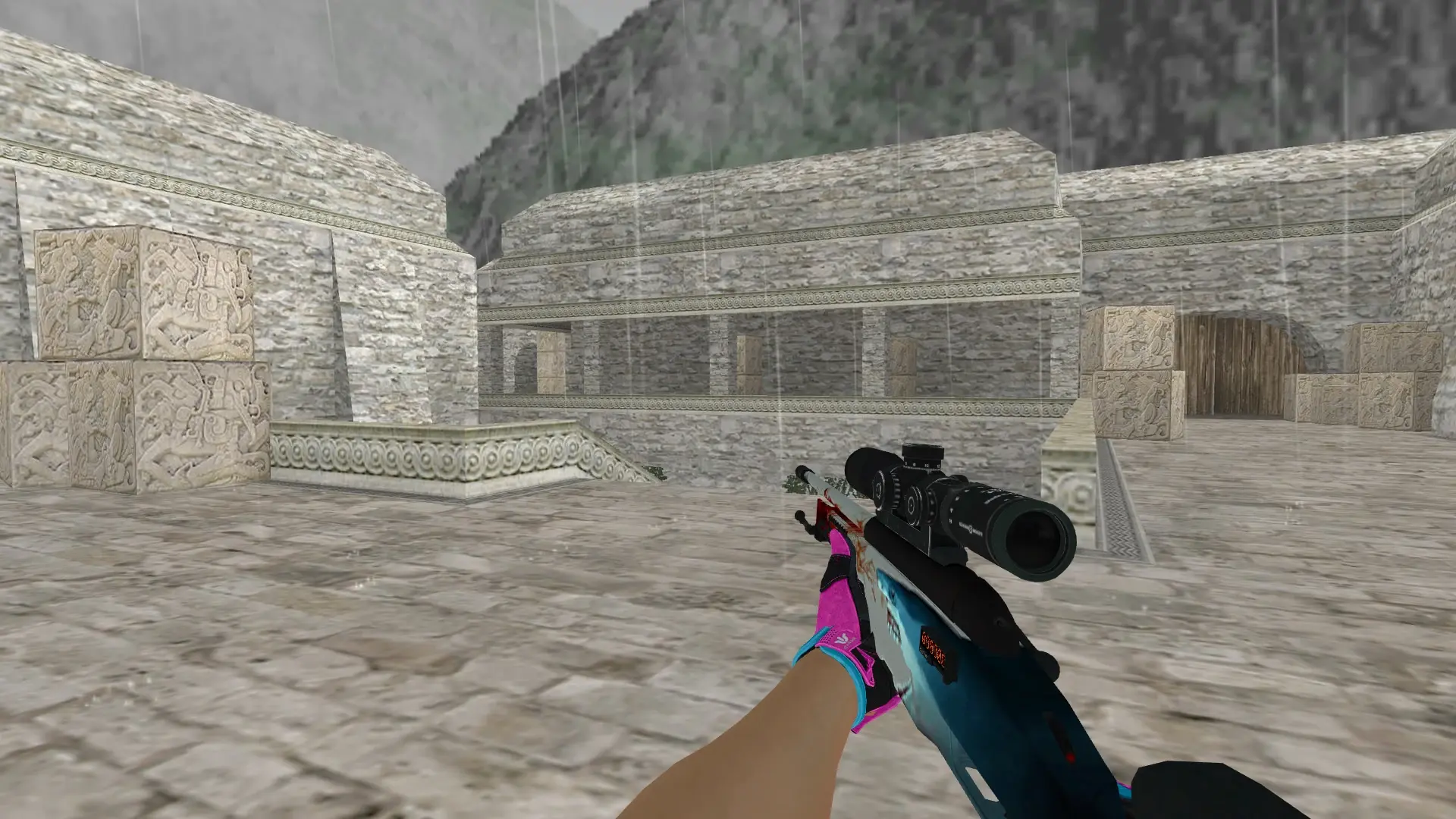Scout — Sports Gloves Vice Pack — de_aztec (first person)