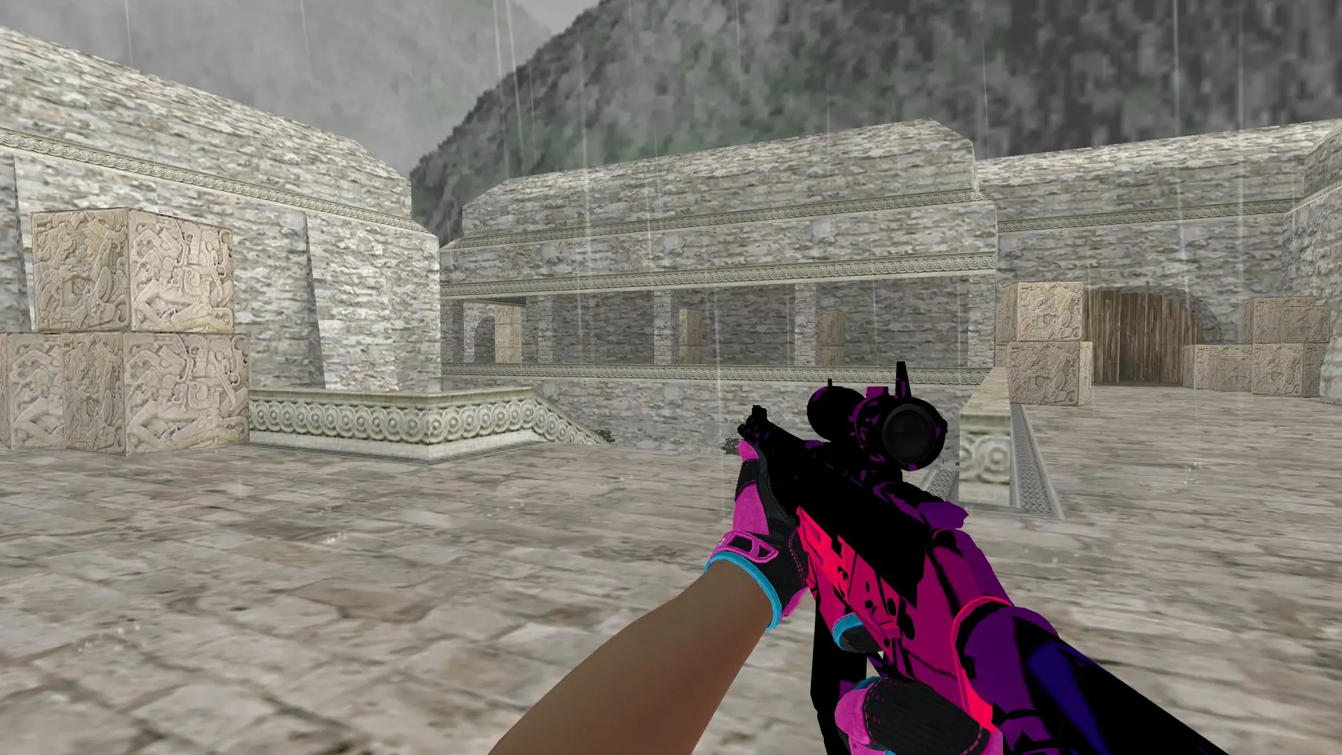 SG552 — Sports Gloves Vice Pack — de_aztec (first person)