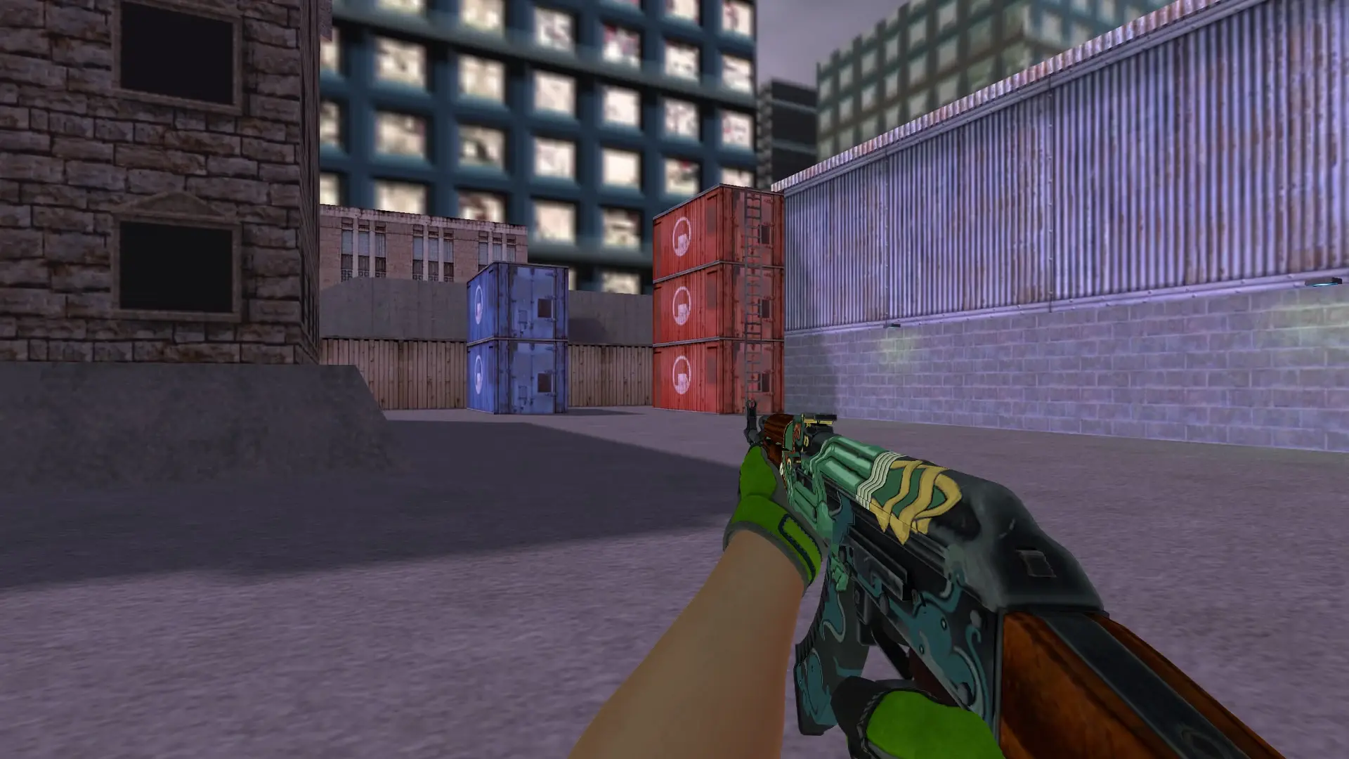 AK-47 — Specialist Gloves Emerald Web Pack — cs_assault (first person)