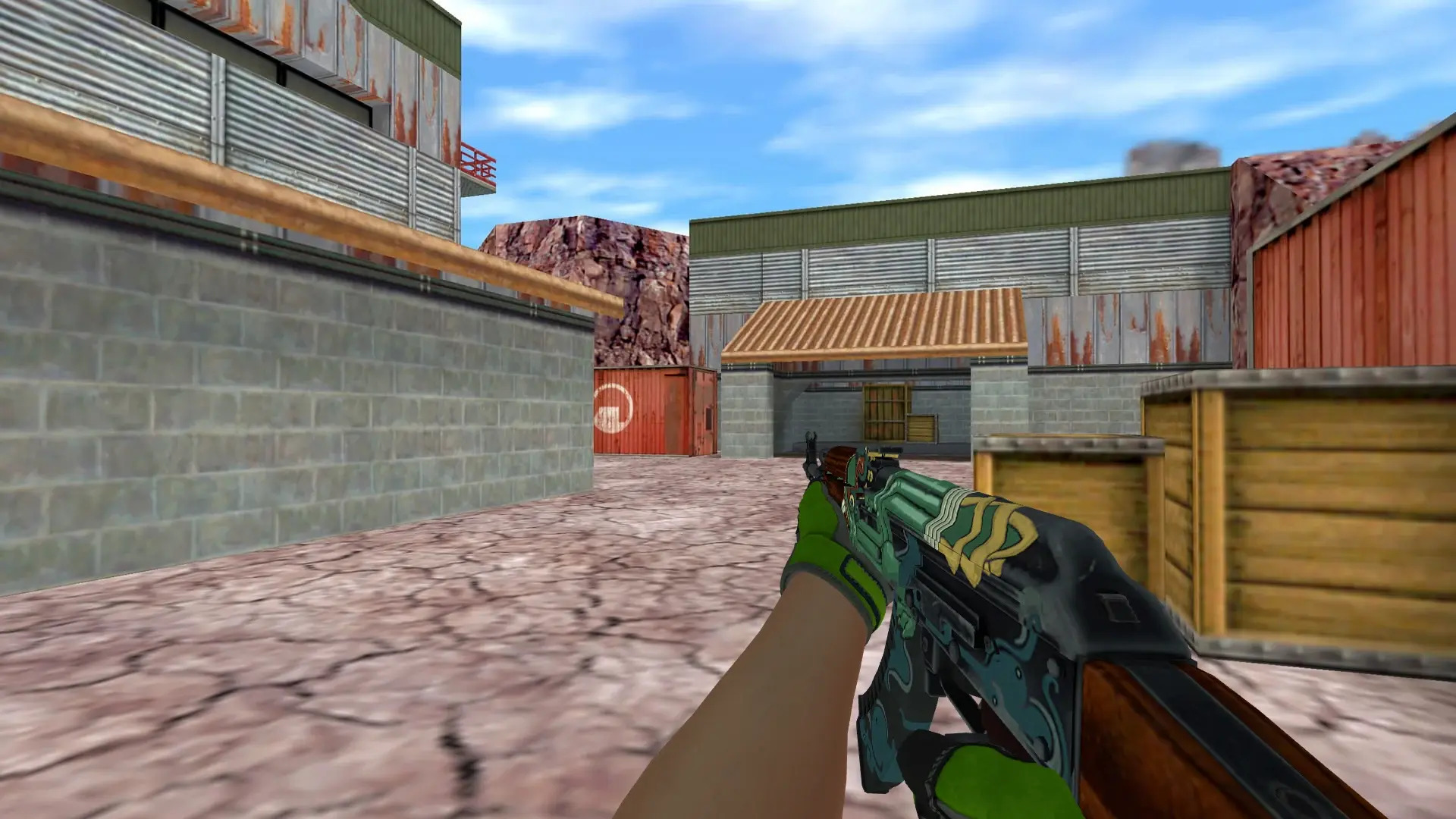 AK-47 — Specialist Gloves Emerald Web Pack — de_nuke (first person)