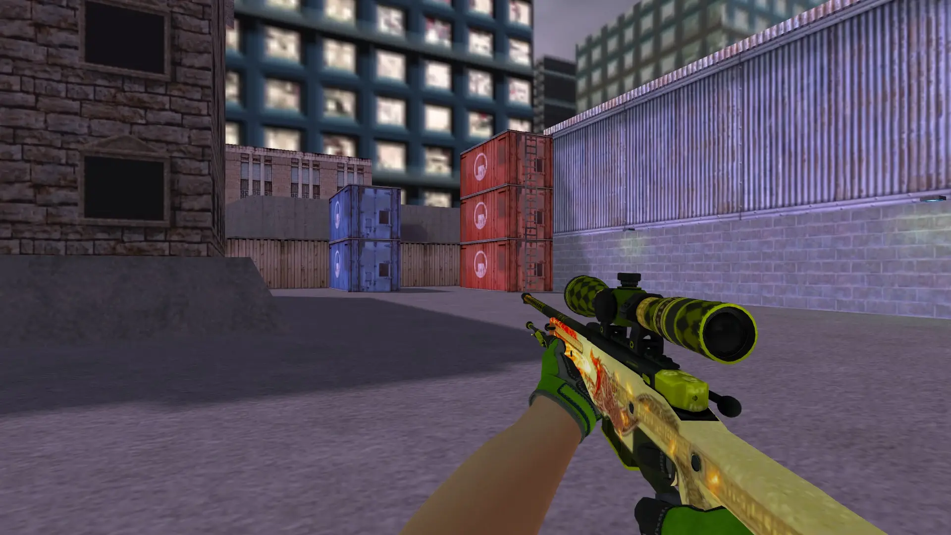 AWP — Specialist Gloves Emerald Web Pack — cs_assault (first person)