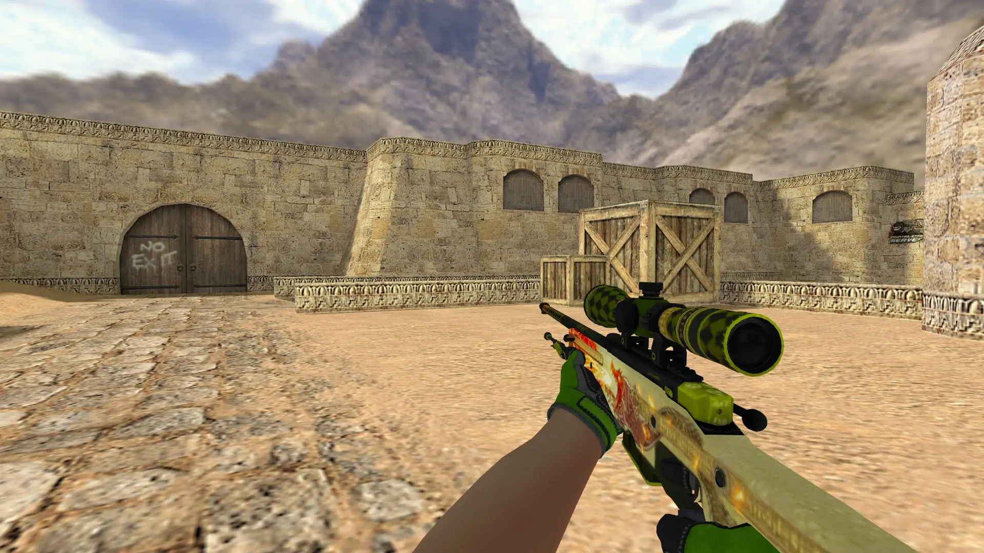AWP — Specialist Gloves Emerald Web Pack — de_dust2 (first person)