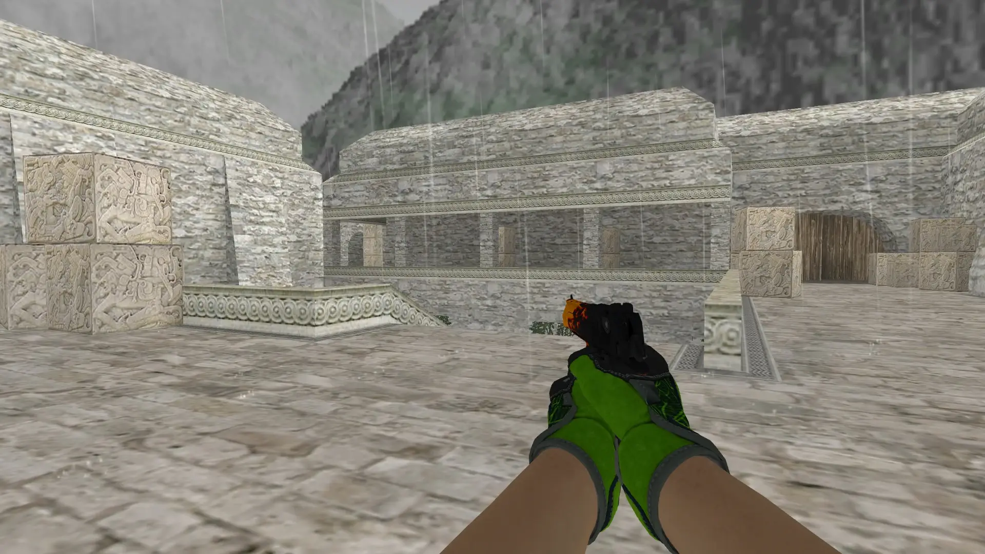 Desert Eagle — Specialist Gloves Emerald Web Pack — de_aztec (first person)