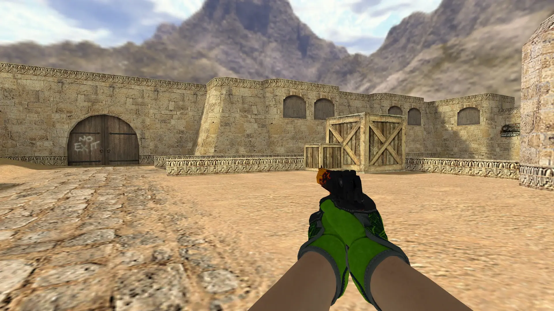 Desert Eagle — Specialist Gloves Emerald Web Pack — de_dust2 (first person)