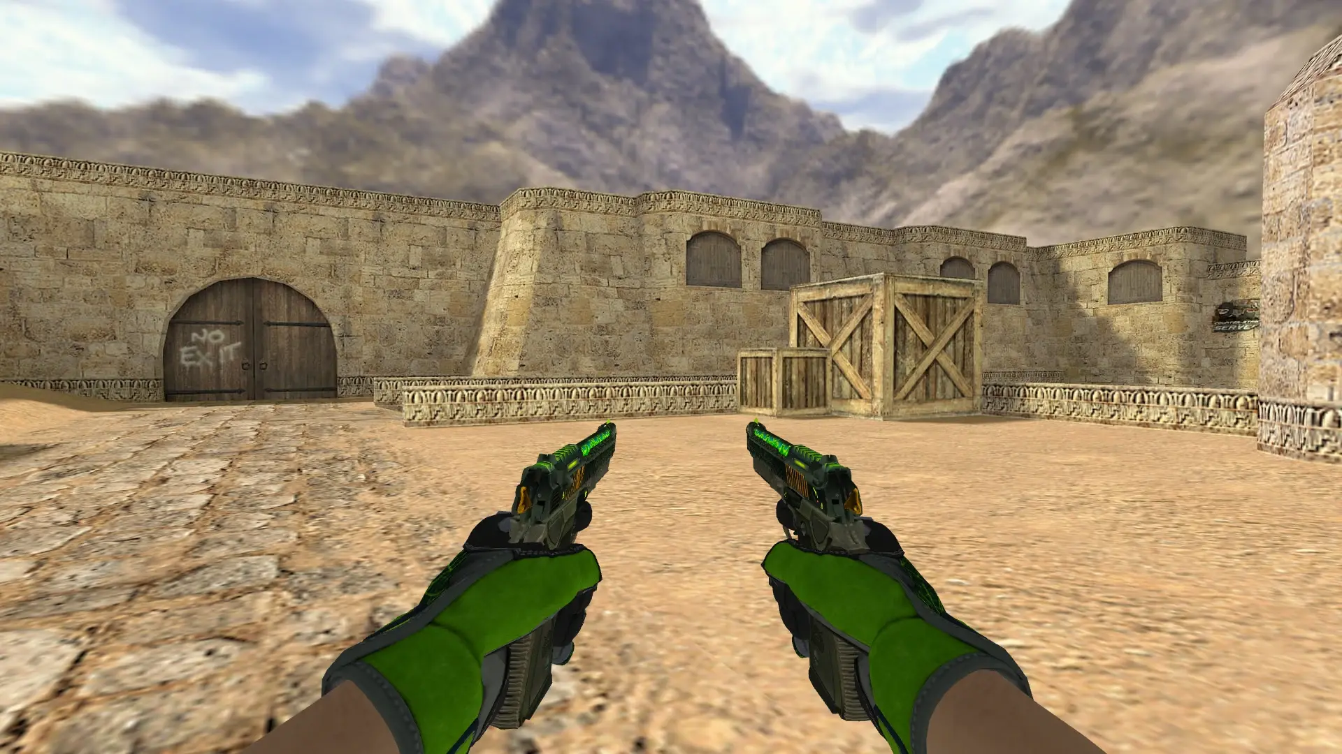 Dual Berettas — Specialist Gloves Emerald Web Pack — de_dust2 (first person)