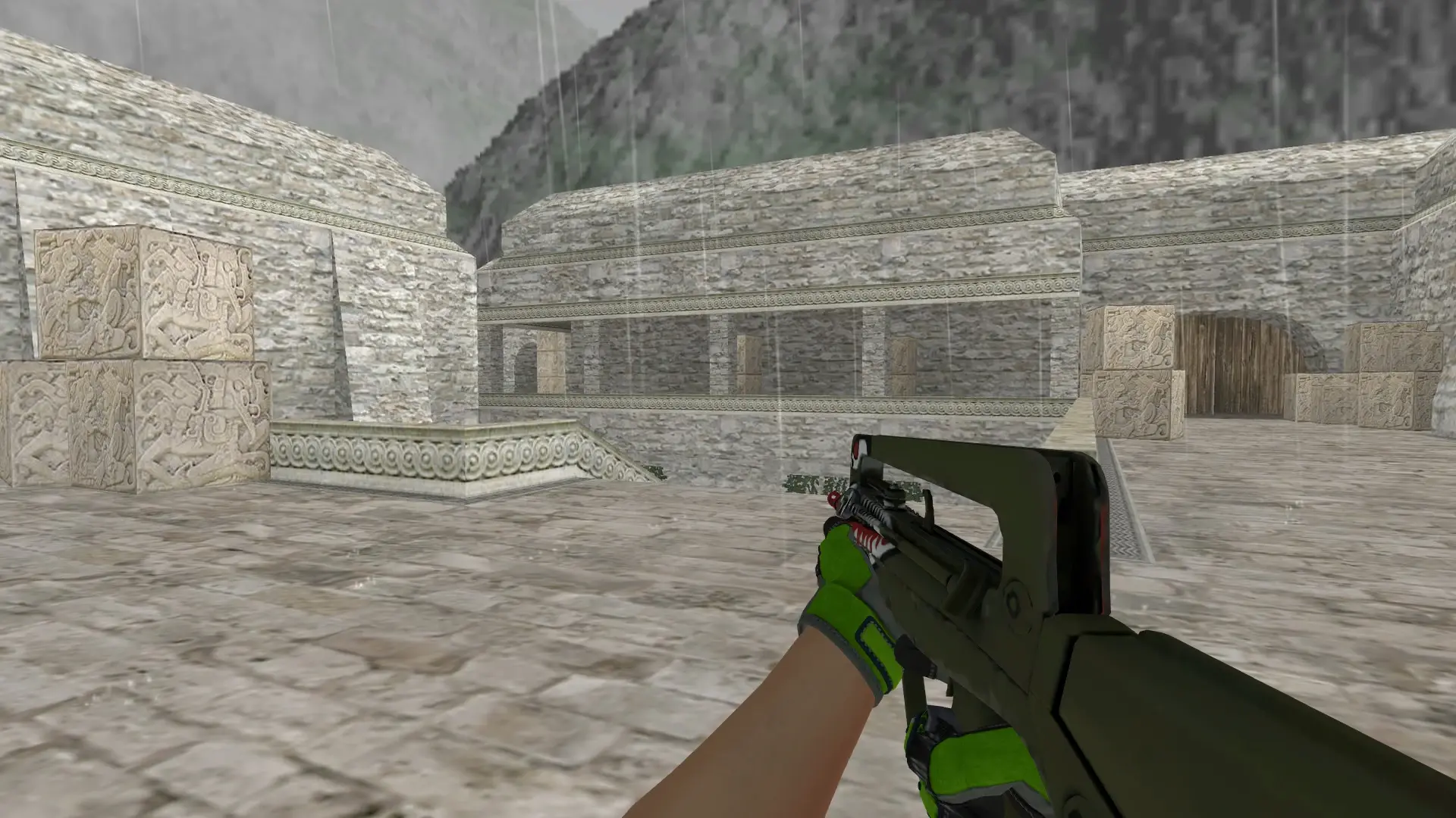 FAMAS — Specialist Gloves Emerald Web Pack — de_aztec (first person)