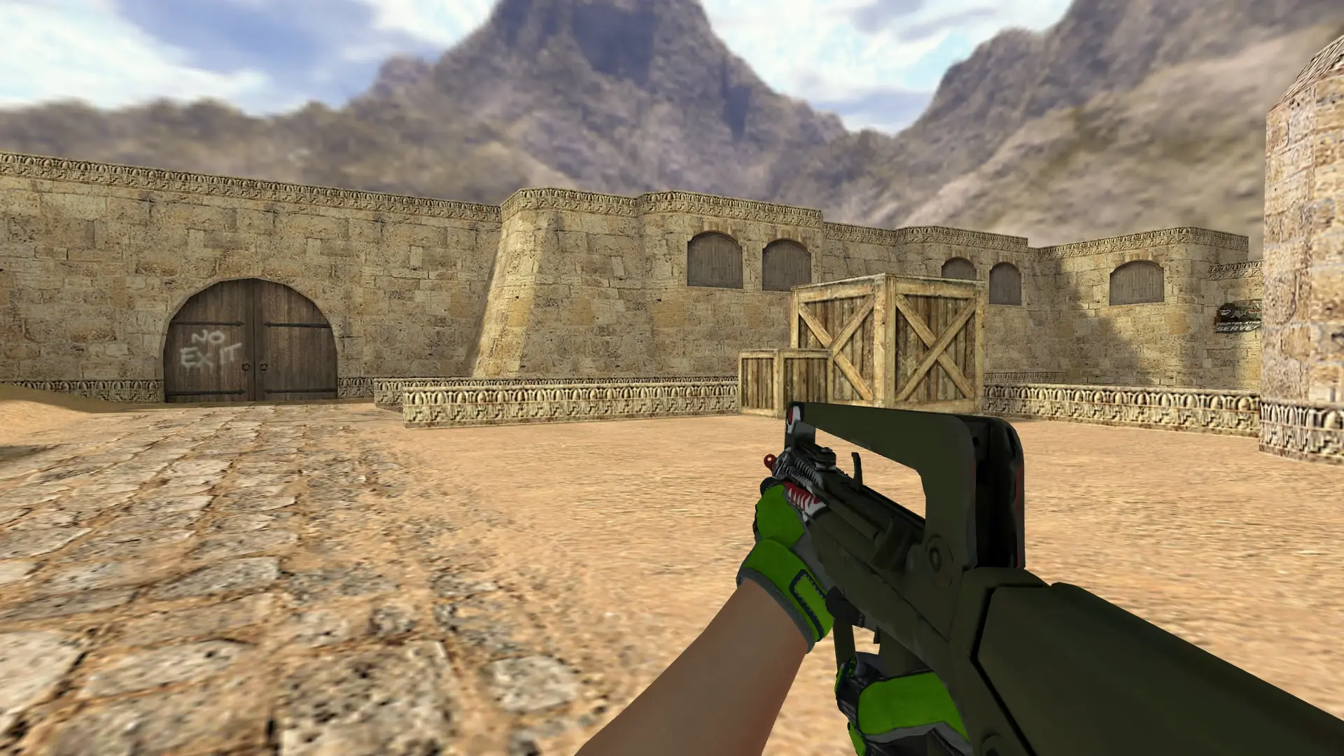 FAMAS — Specialist Gloves Emerald Web Pack — de_dust2 (first person)
