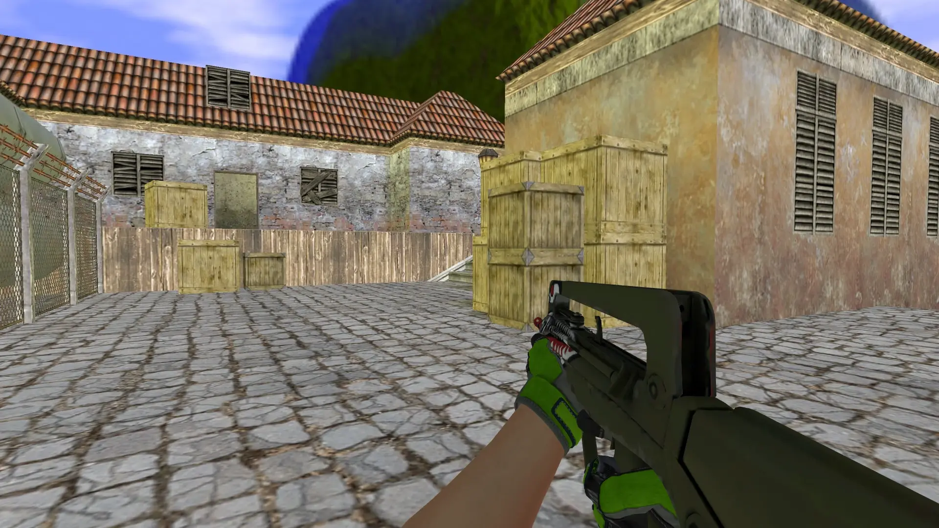 FAMAS — Specialist Gloves Emerald Web Pack — de_inferno (first person)