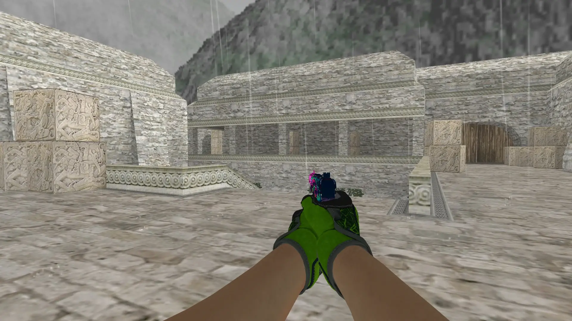Five-SeveN — Specialist Gloves Emerald Web Pack — de_aztec (first person)