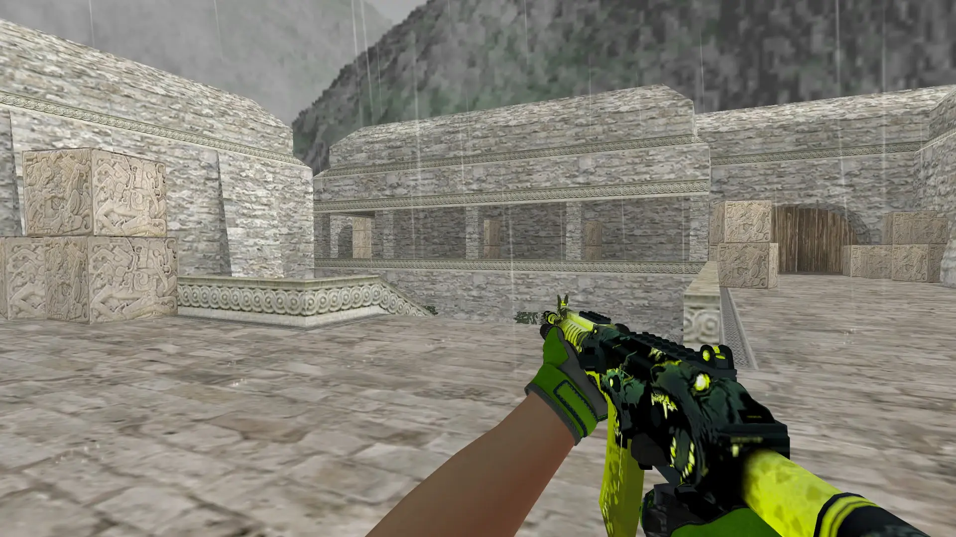 Galil AR — Specialist Gloves Emerald Web Pack — de_aztec (first person)