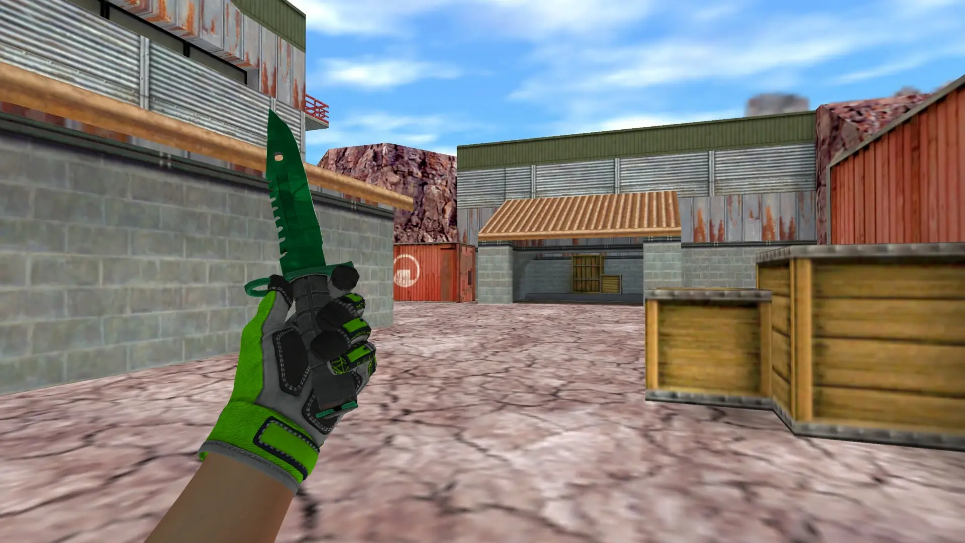 Knife — Specialist Gloves Emerald Web Pack — de_nuke (first person)