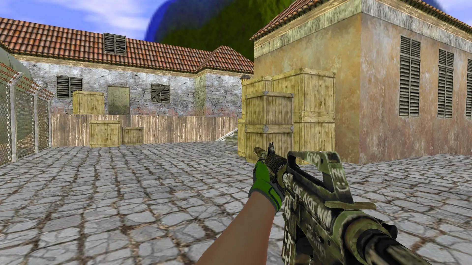M4A1 — Specialist Gloves Emerald Web Pack — de_inferno (first person)