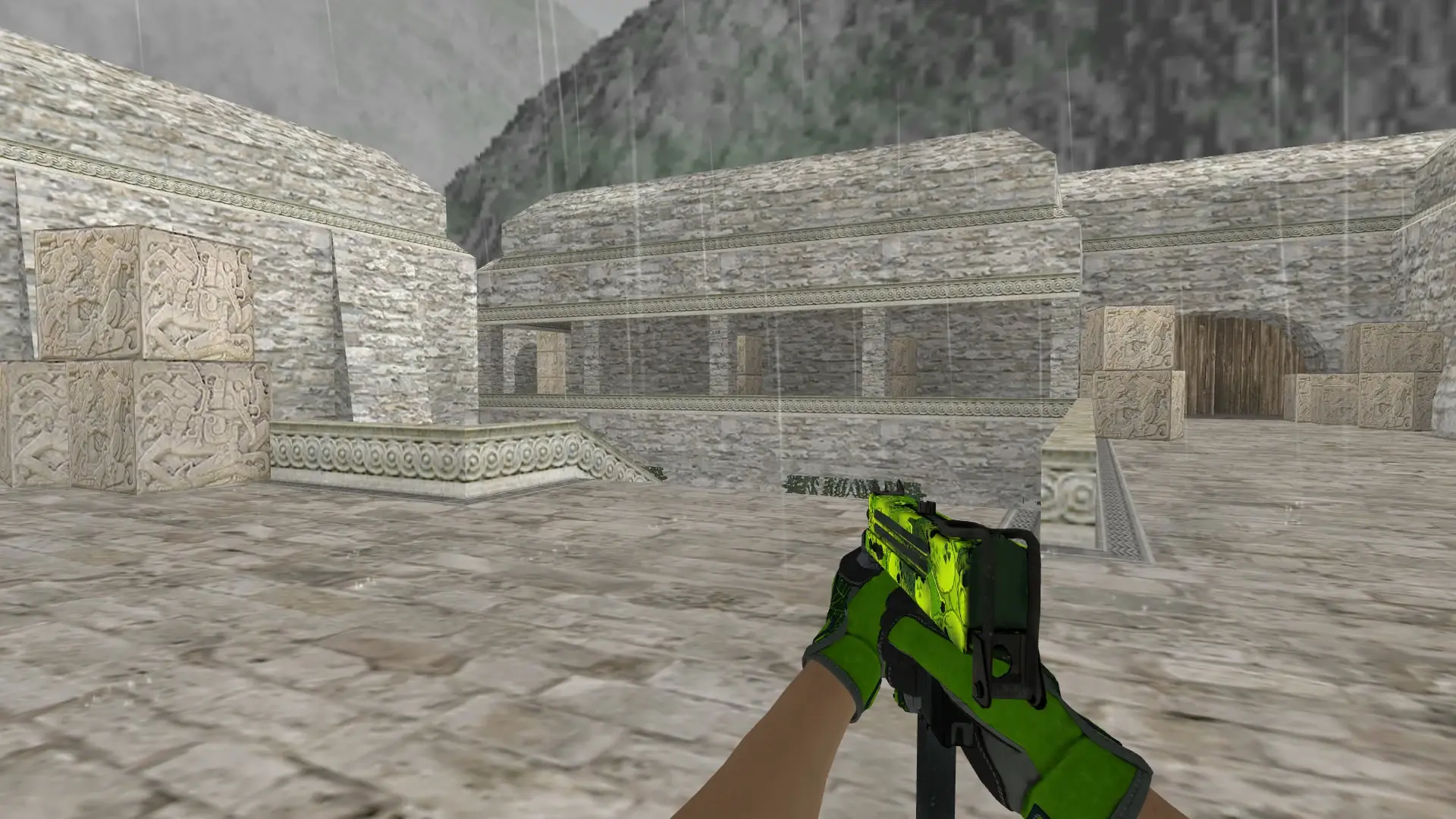MAC-10 — Specialist Gloves Emerald Web Pack — de_aztec (first person)