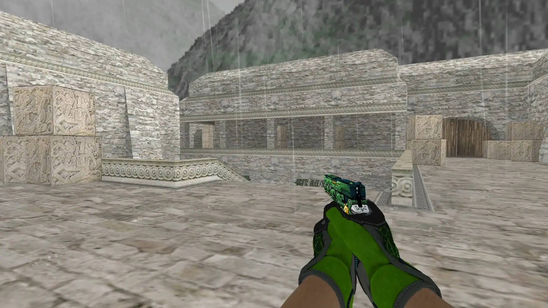 P228 — Specialist Gloves Emerald Web Pack — de_aztec (first person)