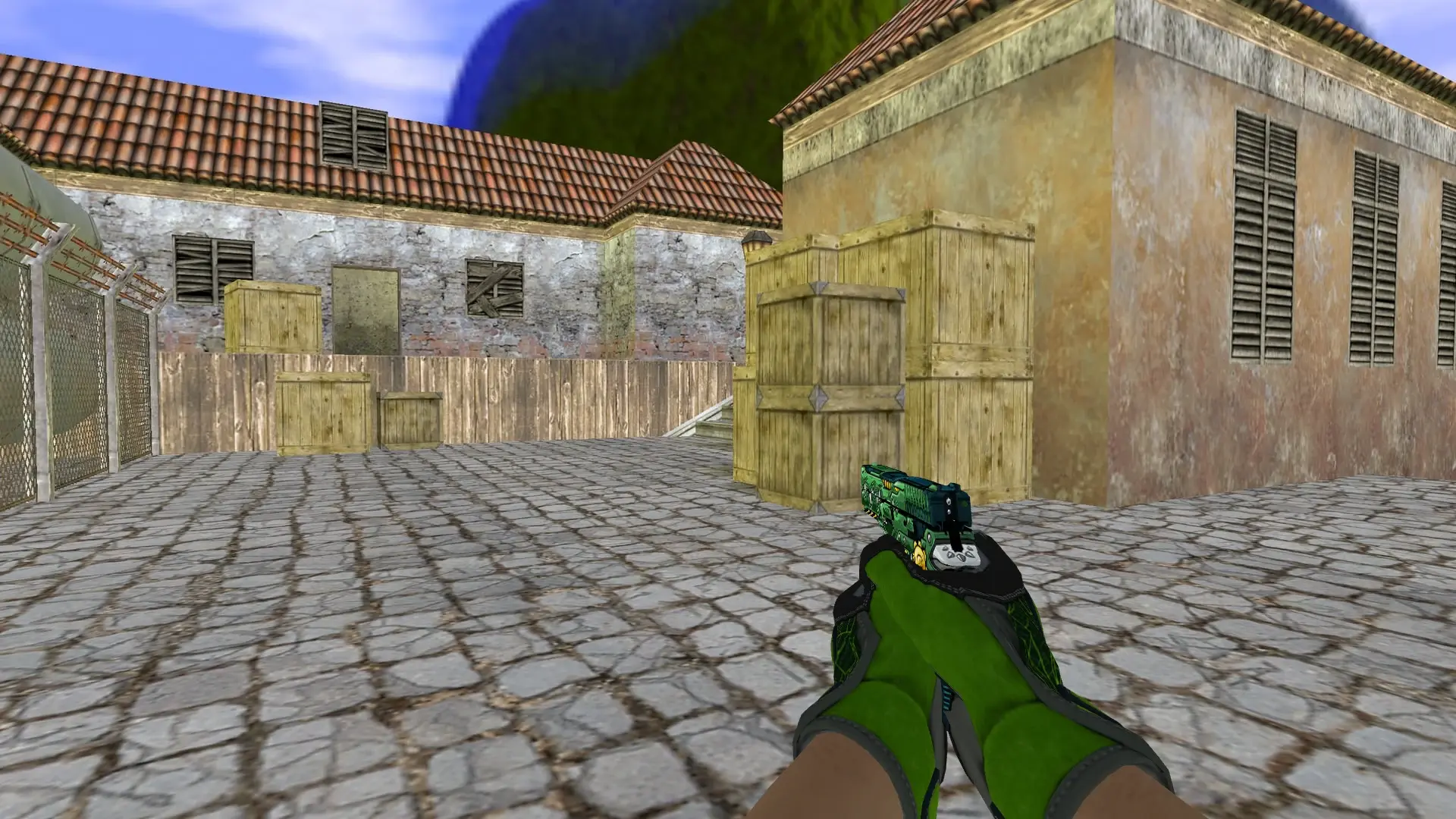 P228 — Specialist Gloves Emerald Web Pack — de_inferno (first person)