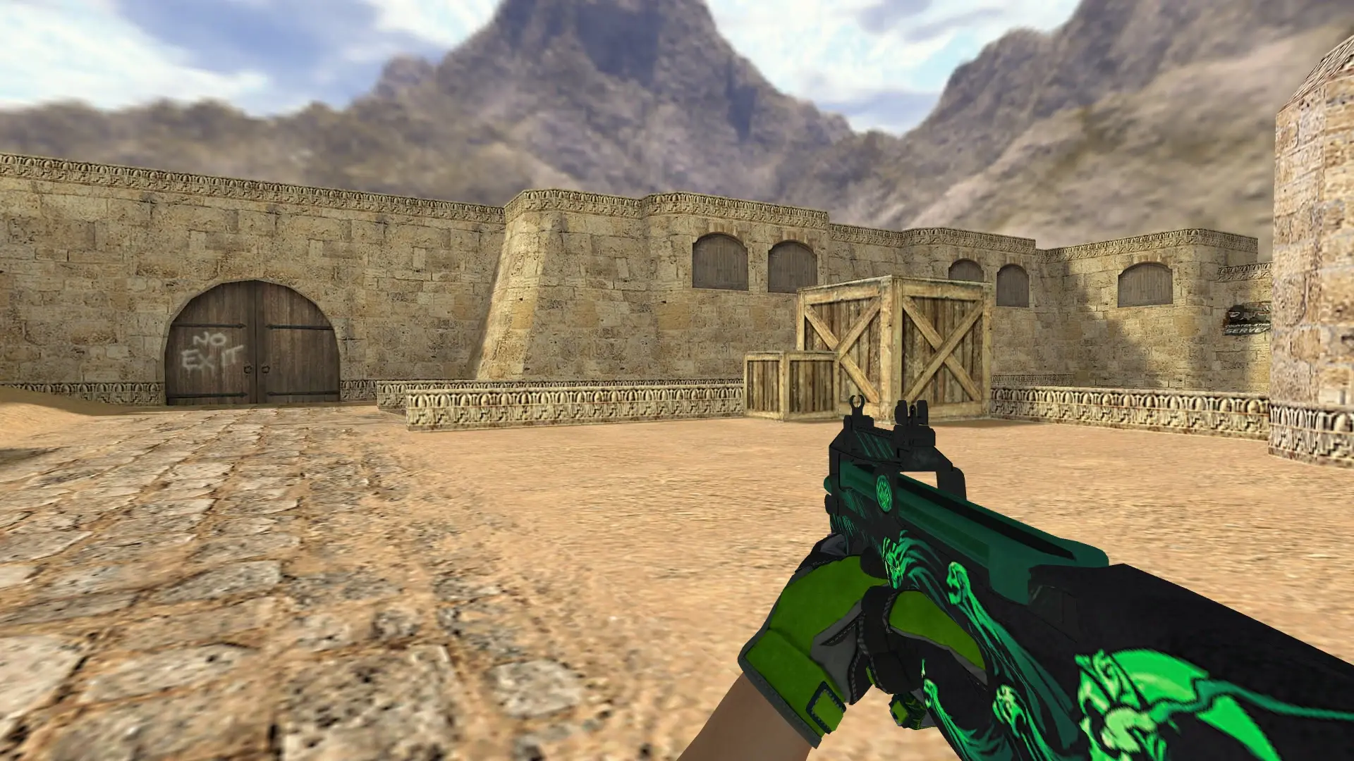 P90 — Specialist Gloves Emerald Web Pack — de_dust2 (first person)