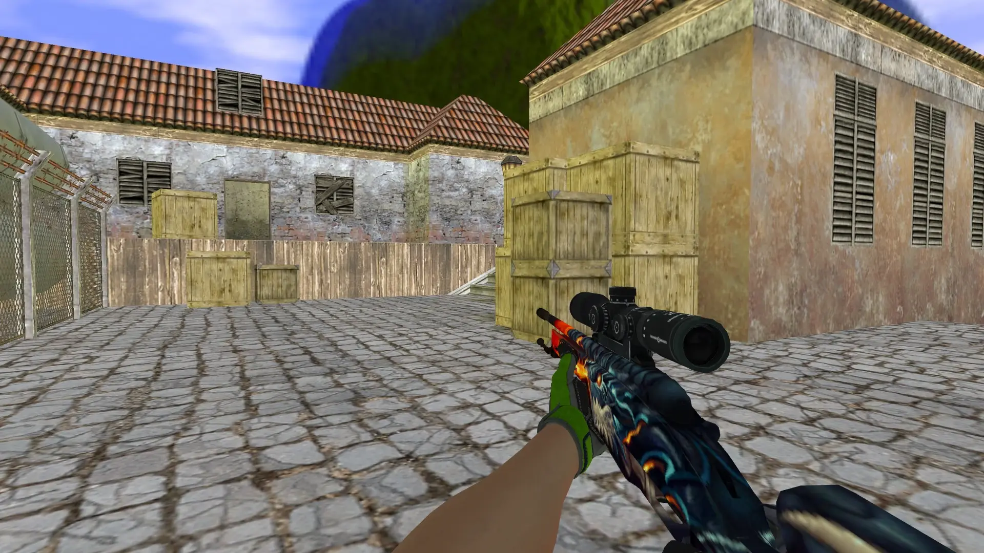 Scout — Specialist Gloves Emerald Web Pack — de_inferno (first person)