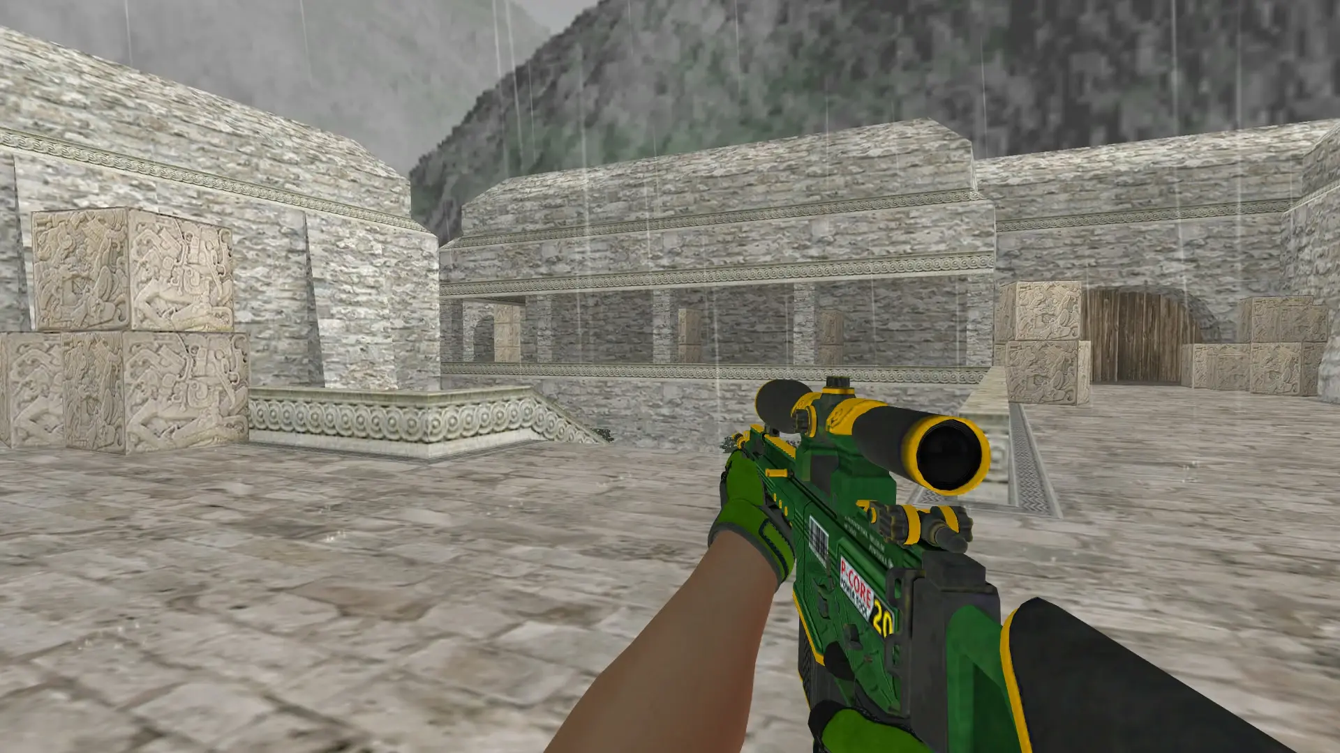 SG550 — Specialist Gloves Emerald Web Pack — de_aztec (first person)
