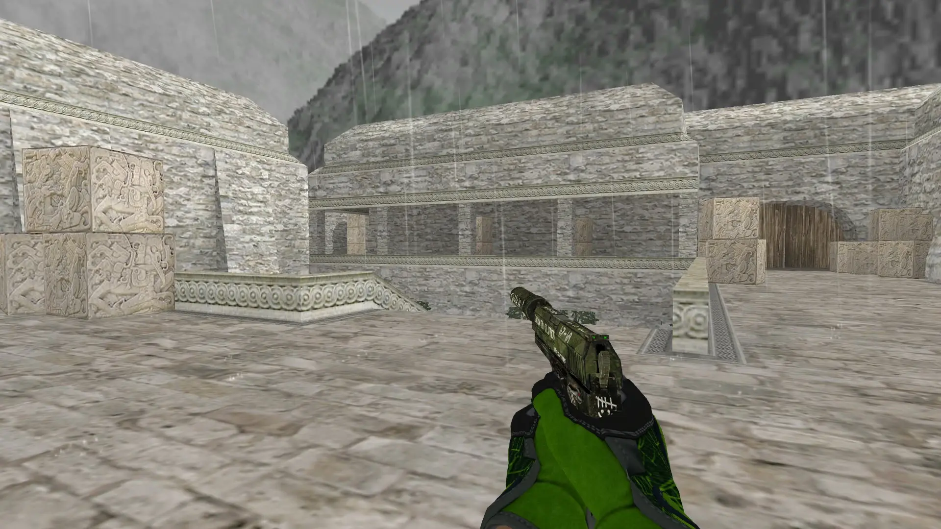 USP — Specialist Gloves Emerald Web Pack — de_aztec (first person)