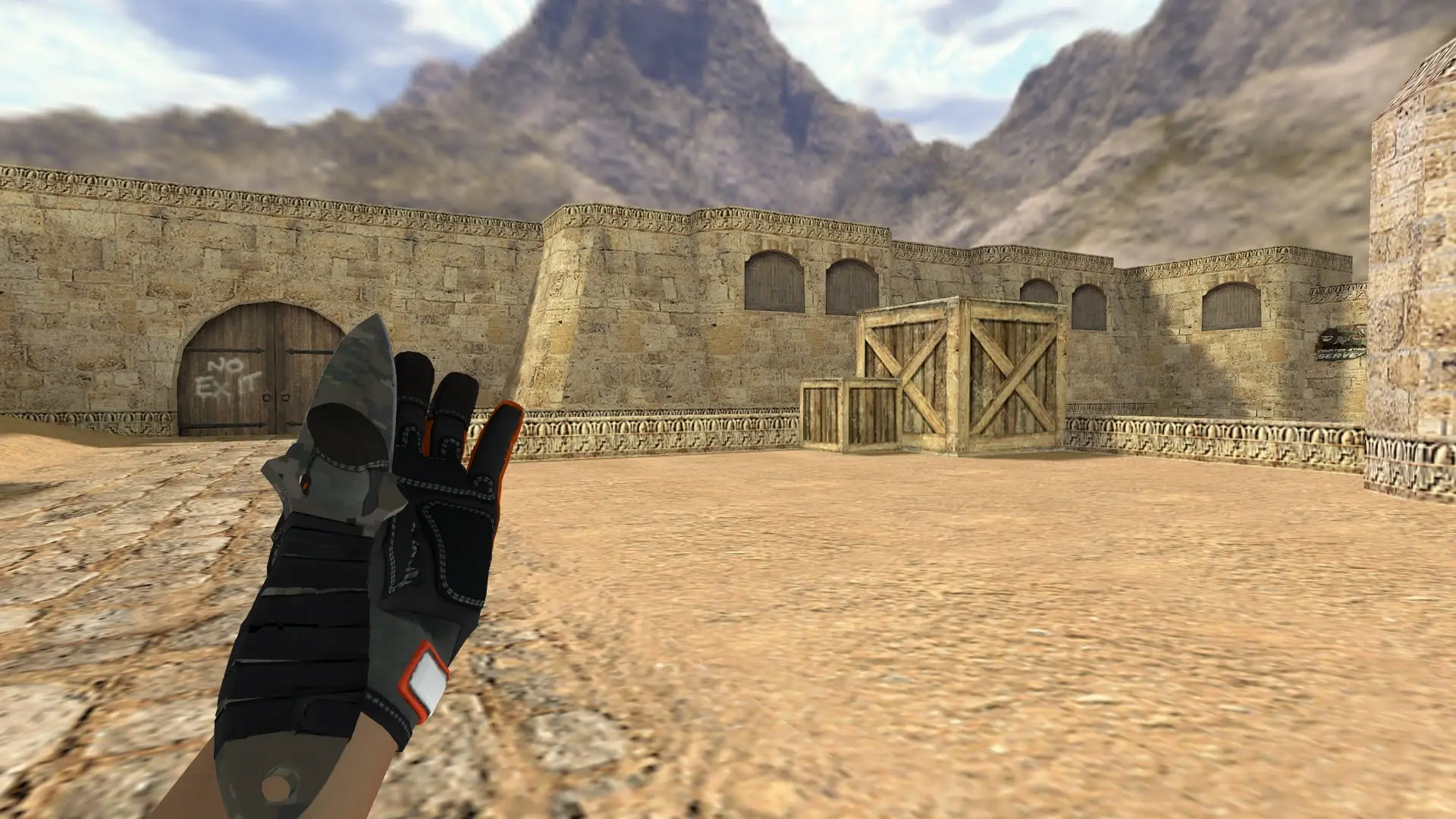 Skeleton Knife Forest DDPAT — Specialist Gloves Foundation Pack — de_dust2 (first person)