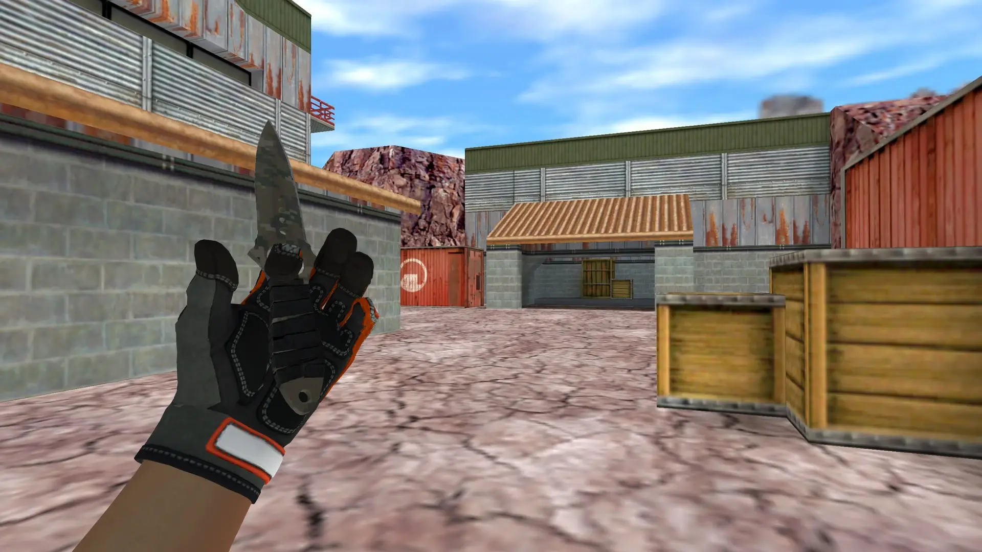 Skeleton Knife Forest DDPAT — Specialist Gloves Foundation Pack — de_nuke (first person)