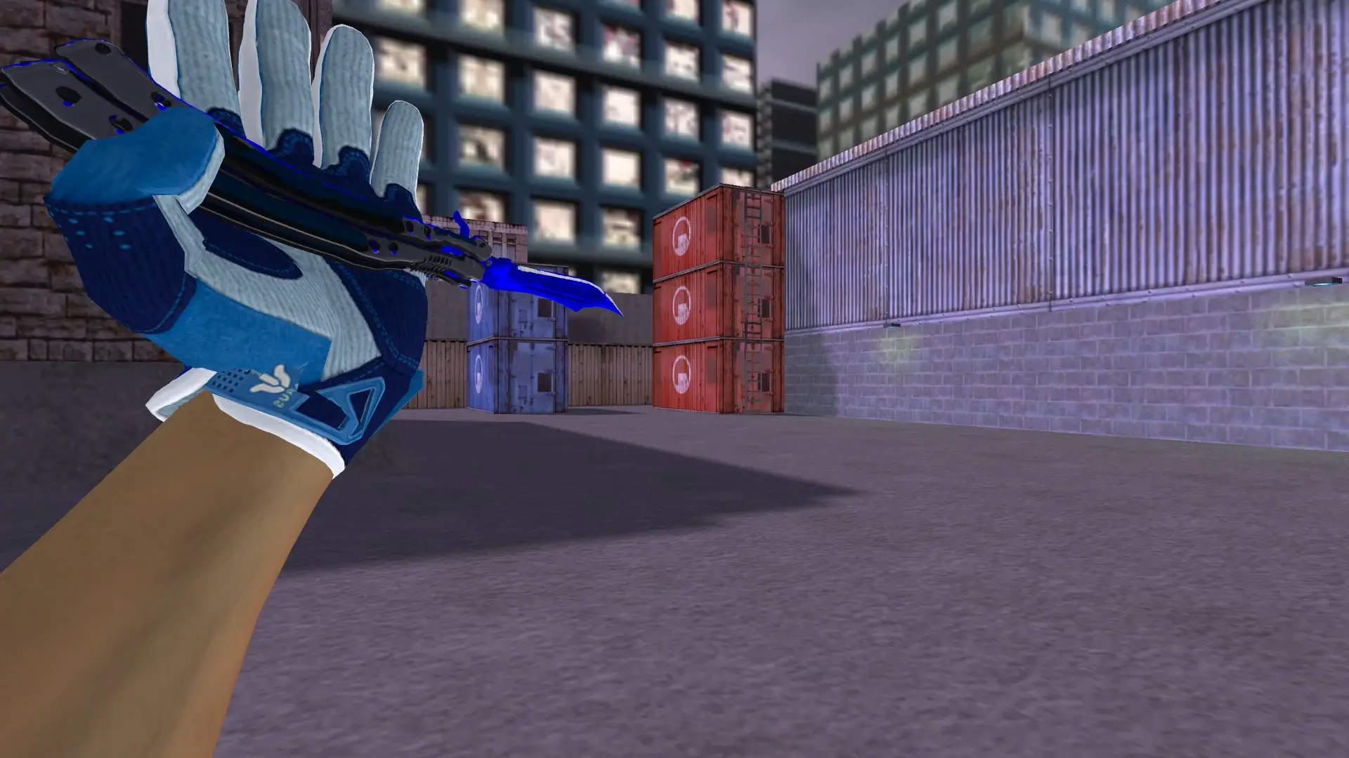 Butterfly Doppler (Sapphire) — Sport Gloves Amphibious Pack — cs_assault (first person)