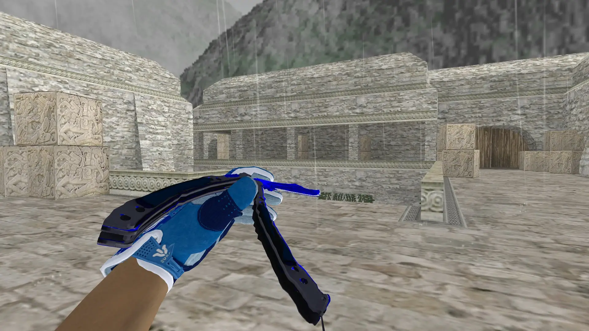 Butterfly Doppler (Sapphire) — Sport Gloves Amphibious Pack — de_aztec (first person)