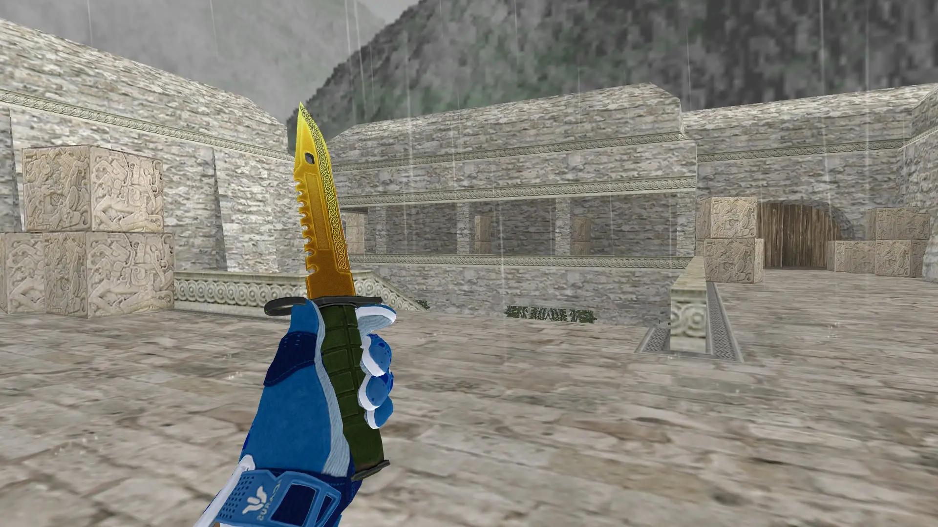 M9 Bayonet Lore — Sport Gloves Amphibious Pack — de_aztec (first person)