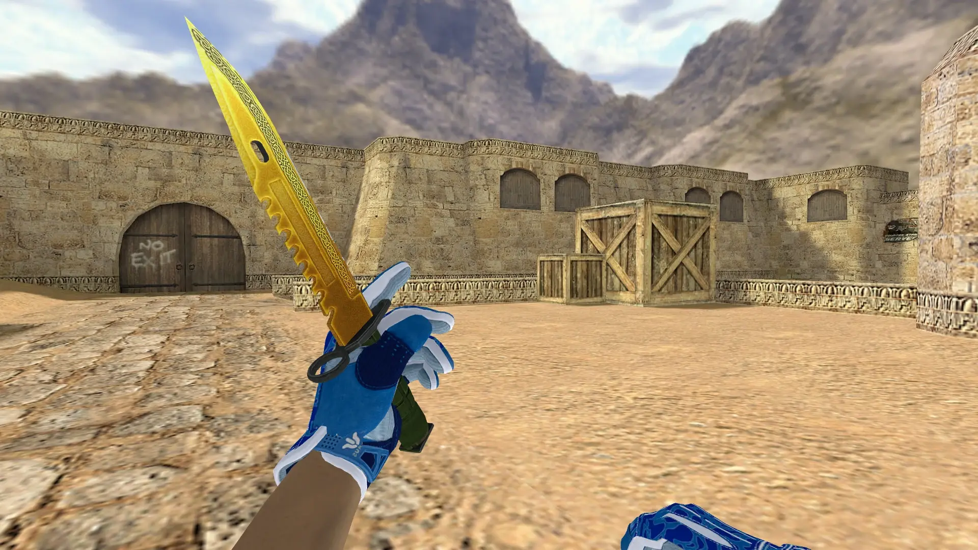 M9 Bayonet Lore — Sport Gloves Amphibious Pack — de_dust2 (first person)