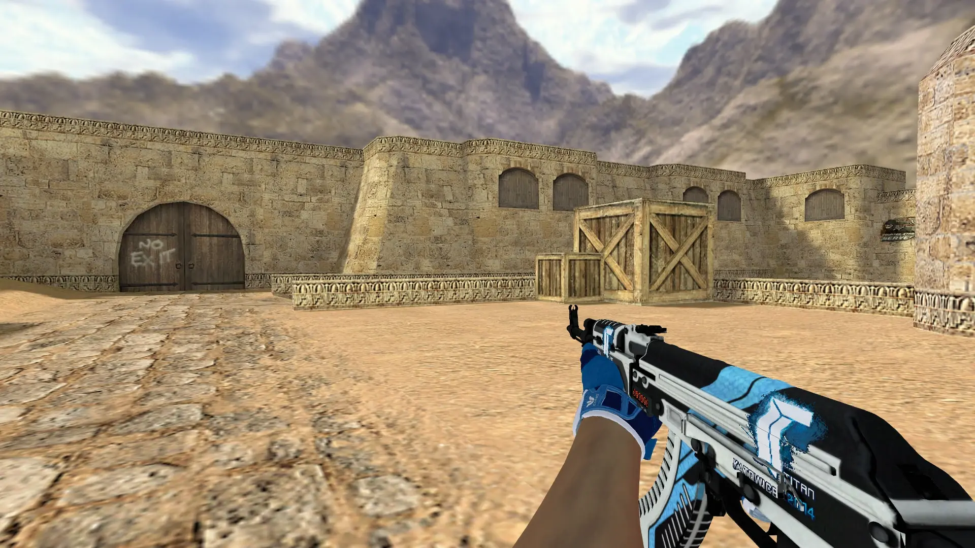 AK-47 — Sport Gloves Amphibious Pack — de_dust2 (first person)