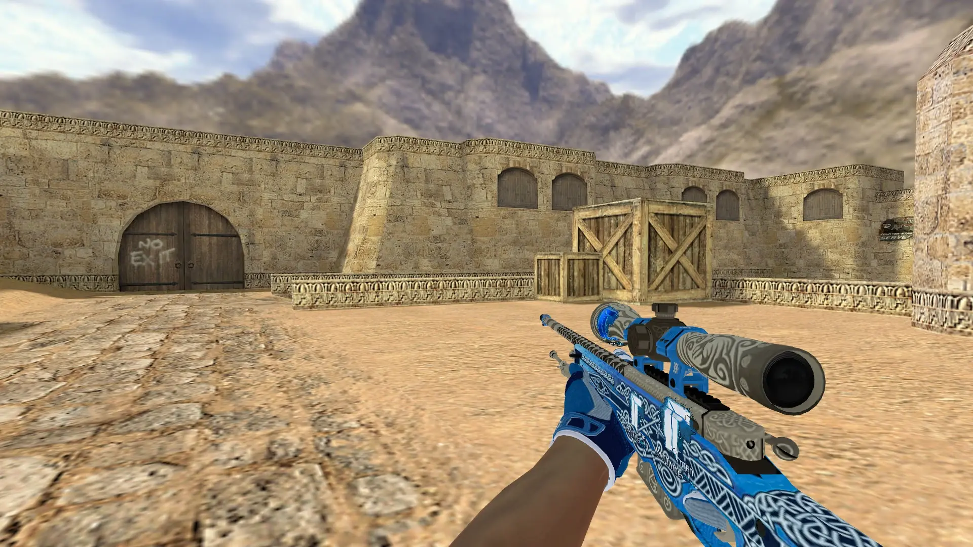 AWP — Sport Gloves Amphibious Pack — de_dust2 (first person)