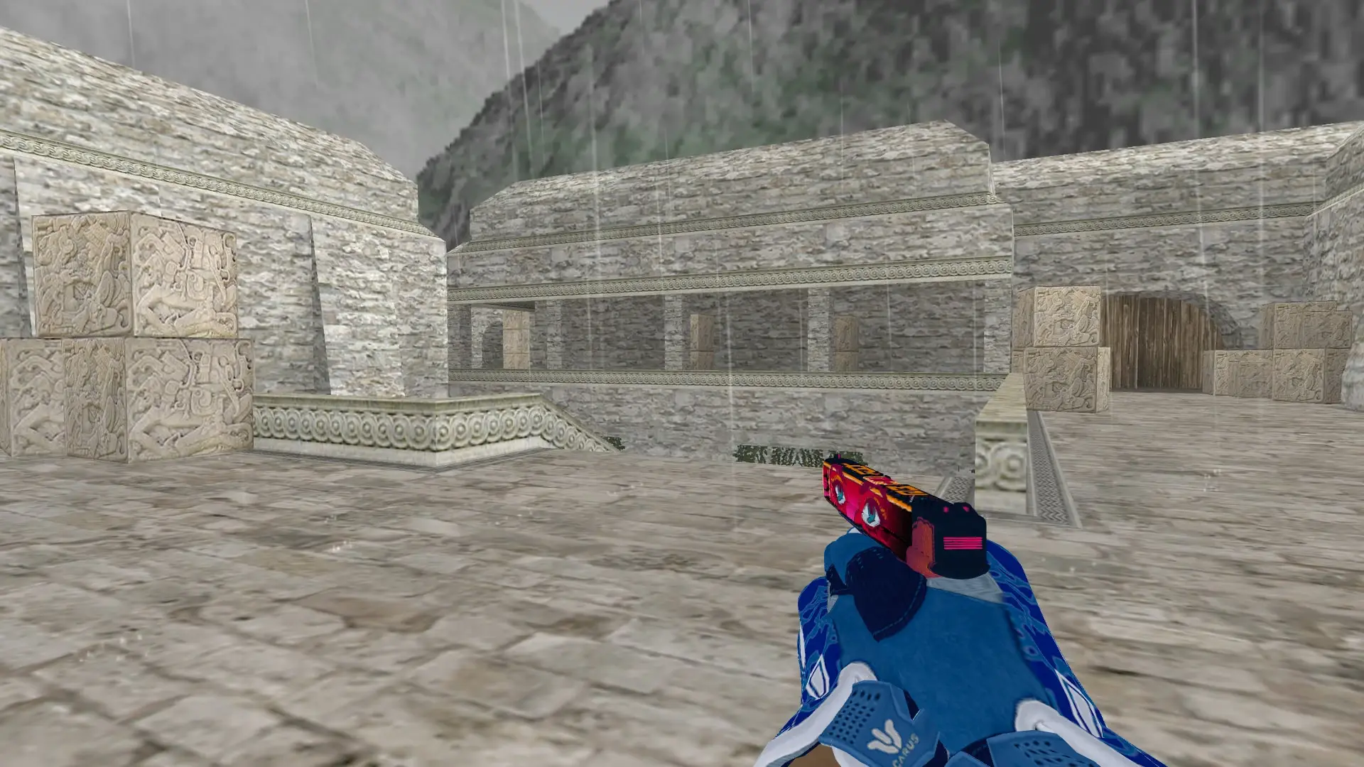 Glock-18 — Sport Gloves Amphibious Pack — de_aztec (first person)