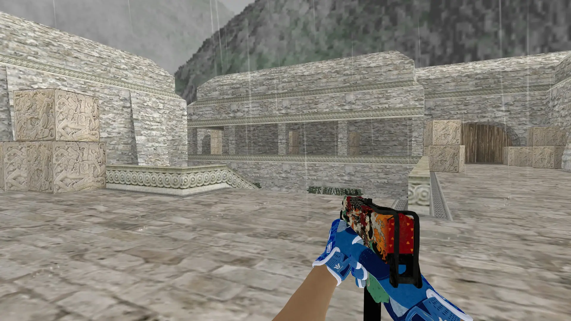 MAC-10 — Sport Gloves Amphibious Pack — de_aztec (first person)