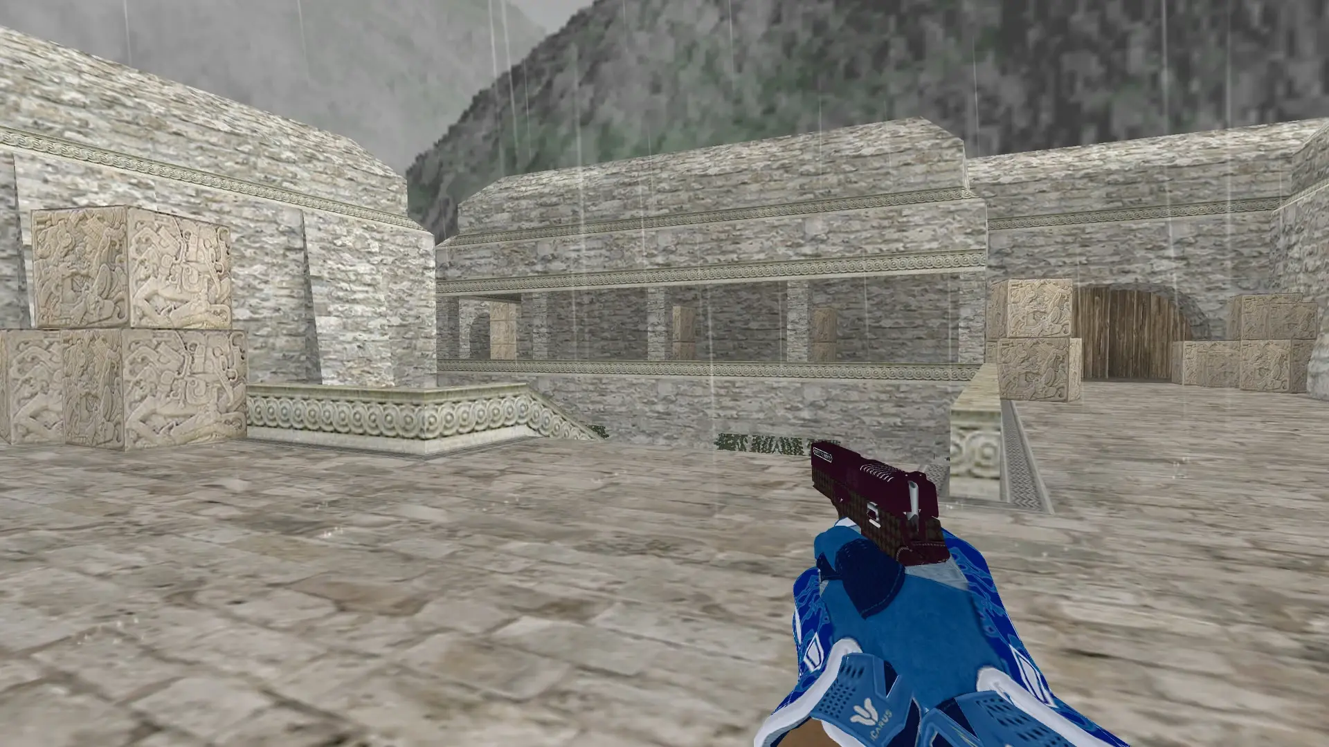 P228 — Sport Gloves Amphibious Pack — de_aztec (first person)