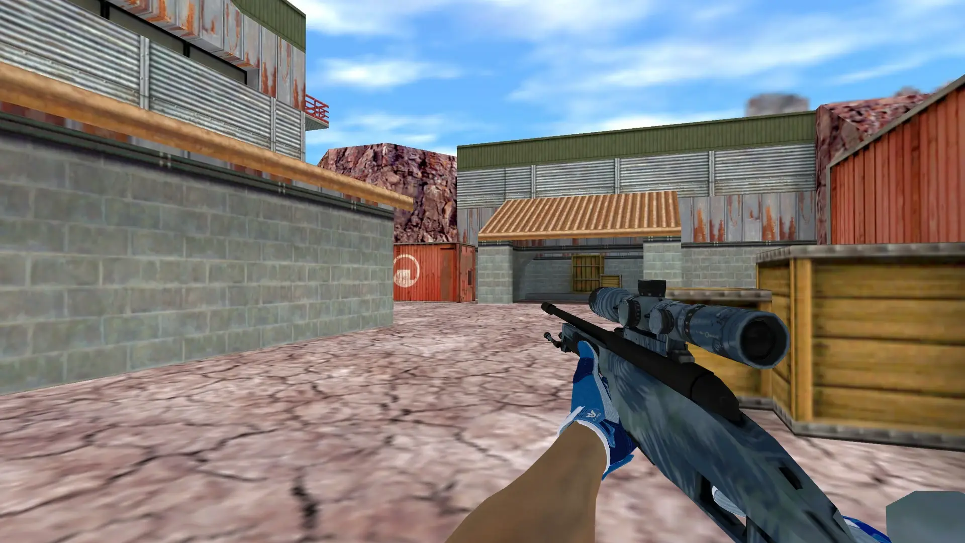 Scout — Sport Gloves Amphibious Pack — de_nuke (first person)