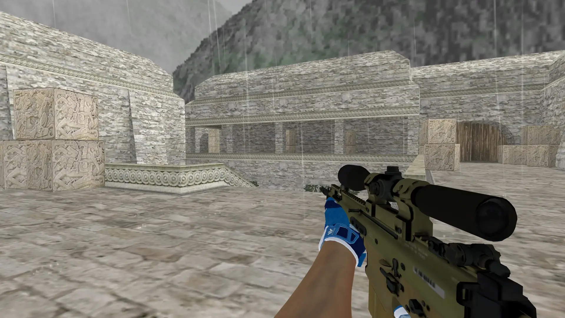 SG550 — Sport Gloves Amphibious Pack — de_aztec (first person)
