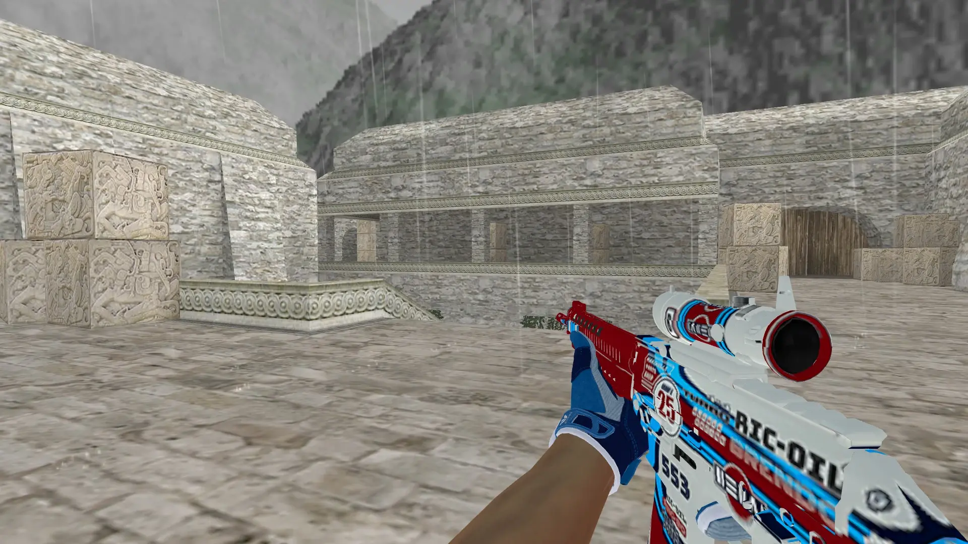 SG552 — Sport Gloves Amphibious Pack — de_aztec (first person)