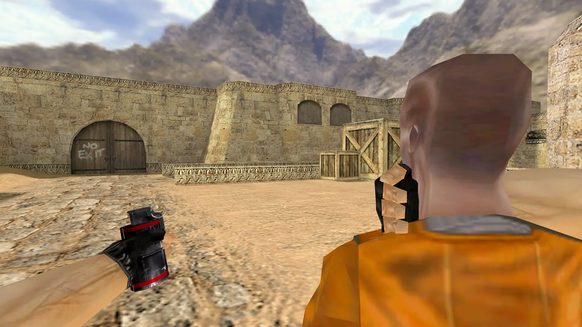 Hostage Human Shield — de_dust2 (first person)