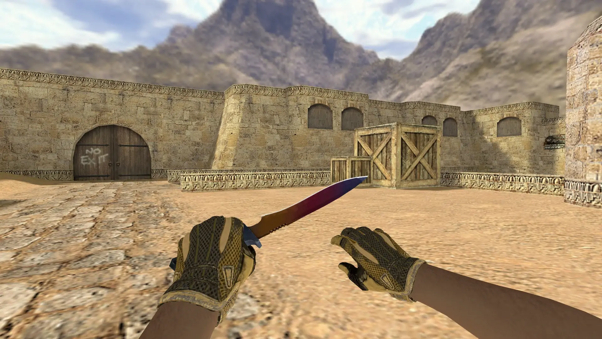 Classic Fade — Sport Gloves Arid Pack — de_dust2 (first person)
