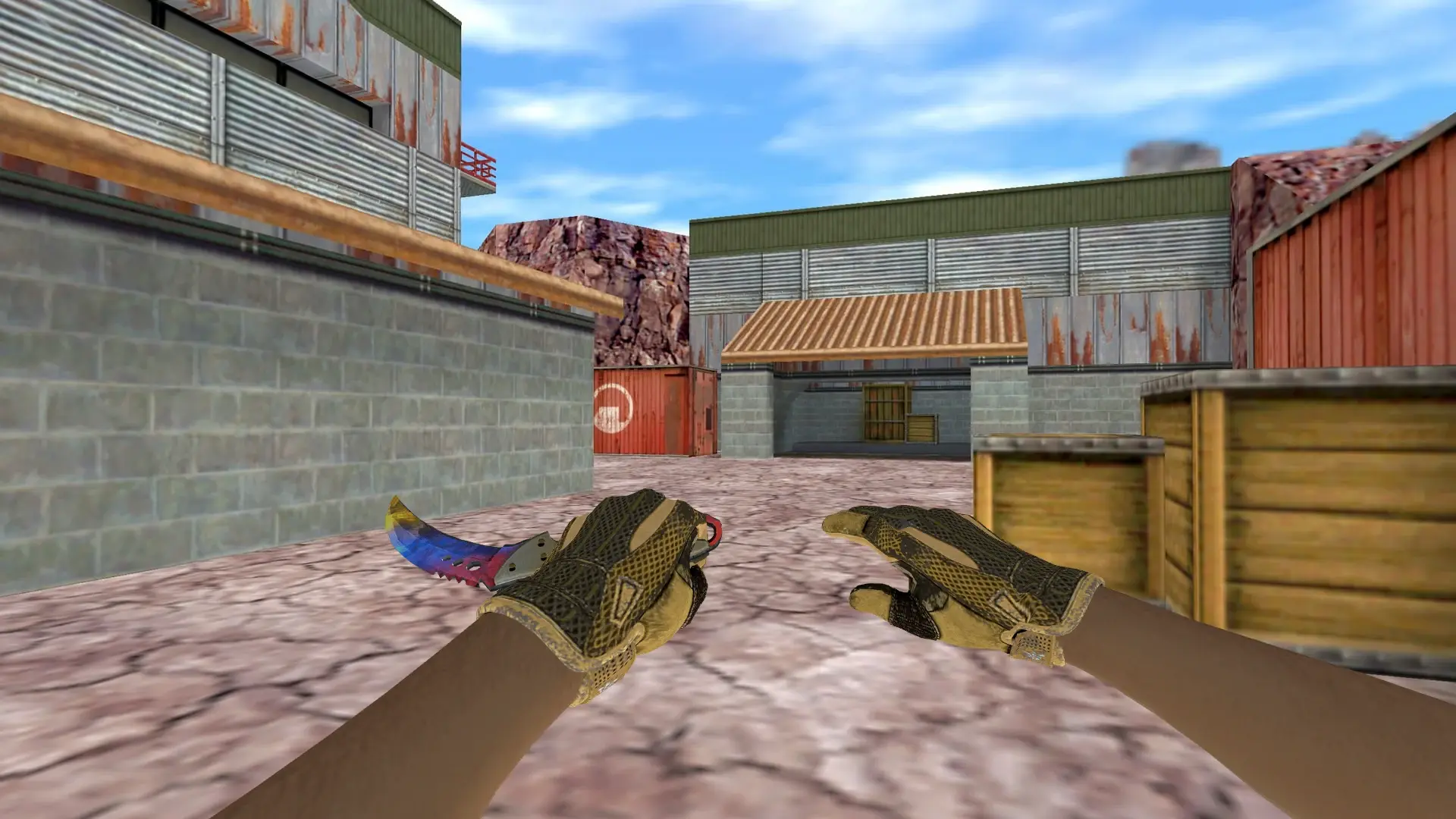 Talon Marble Fade — Sport Gloves Arid Pack — de_nuke (first person)