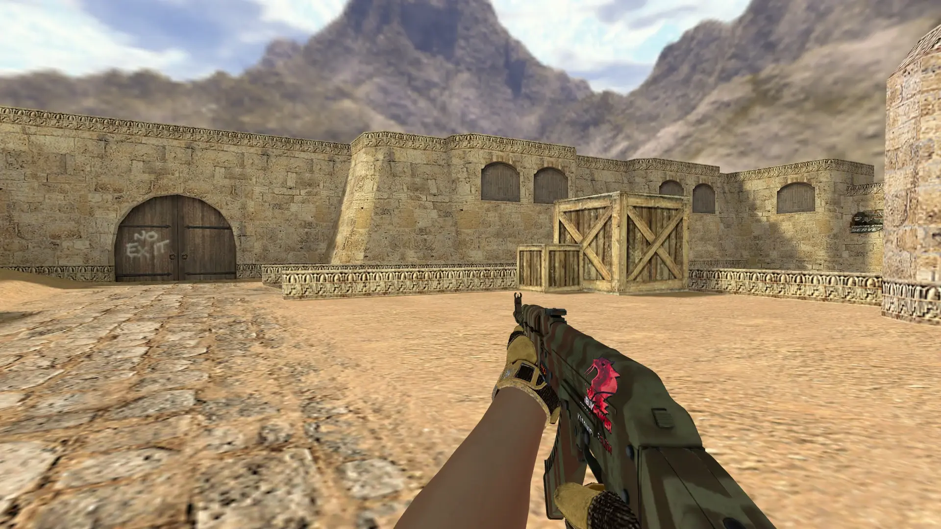 AK-47 — Sport Gloves Arid Pack — de_dust2 (first person)