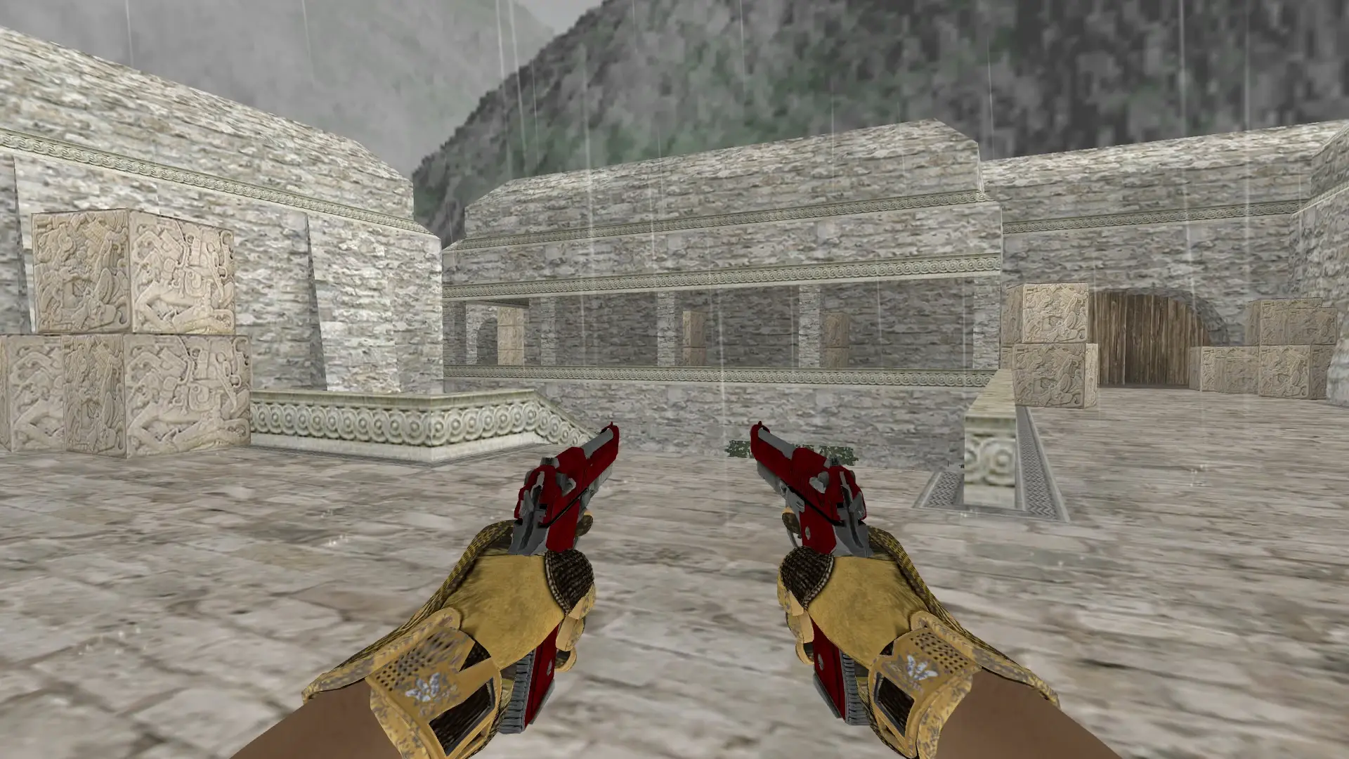 Dual Berettas — Sport Gloves Arid Pack — de_aztec (first person)
